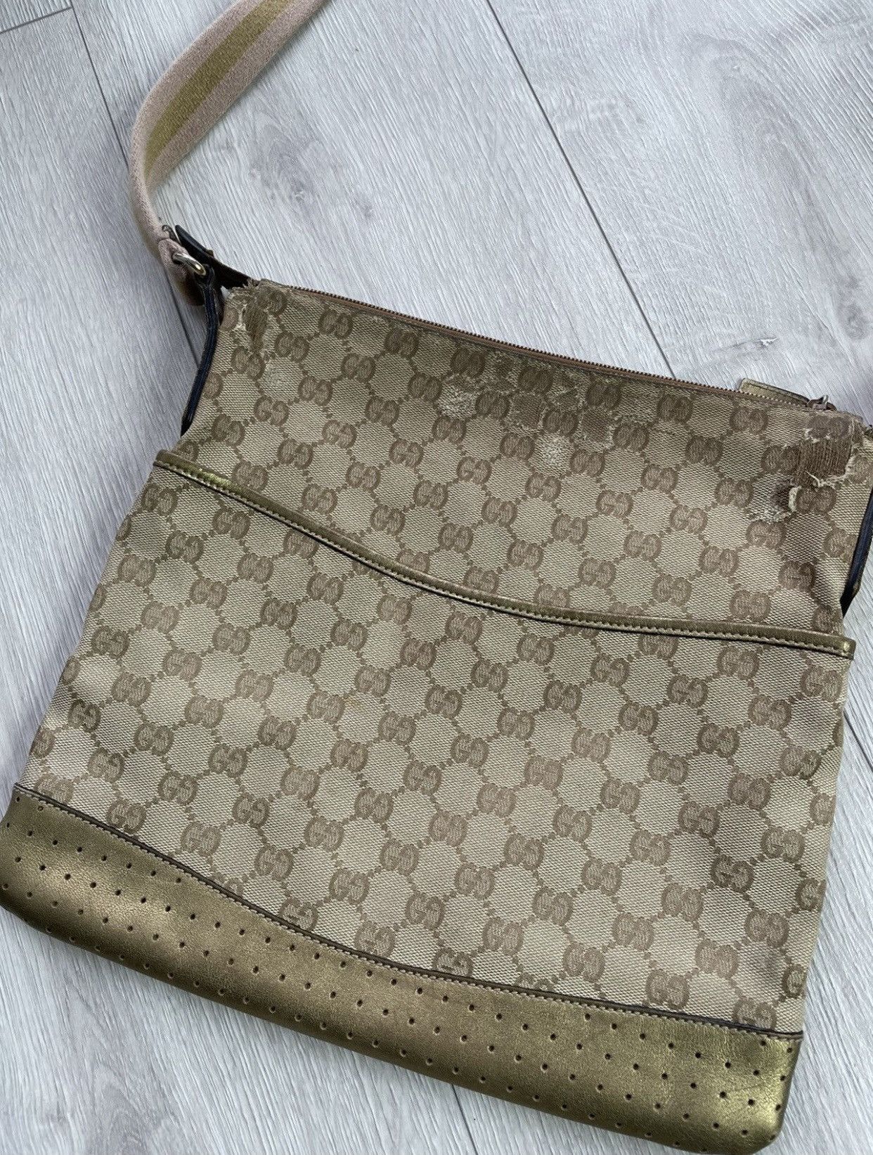 Gucci × Vintage Gucci GG Supreme monogram canvas bag messenger Size ONE SIZE - 9 Thumbnail