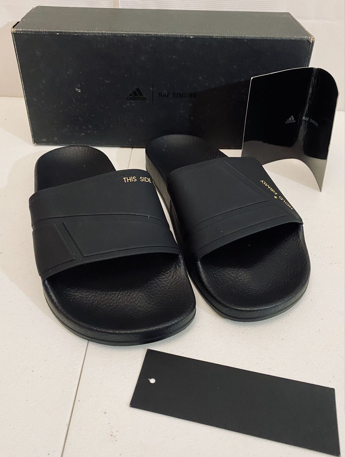 Adidas × Raf Simons Raf Simons 🇮🇹 x Adilette 'Bunny Black' All Blacks 6 M 8 W New Size US 6 / EU 39 - 1 Thumbnail