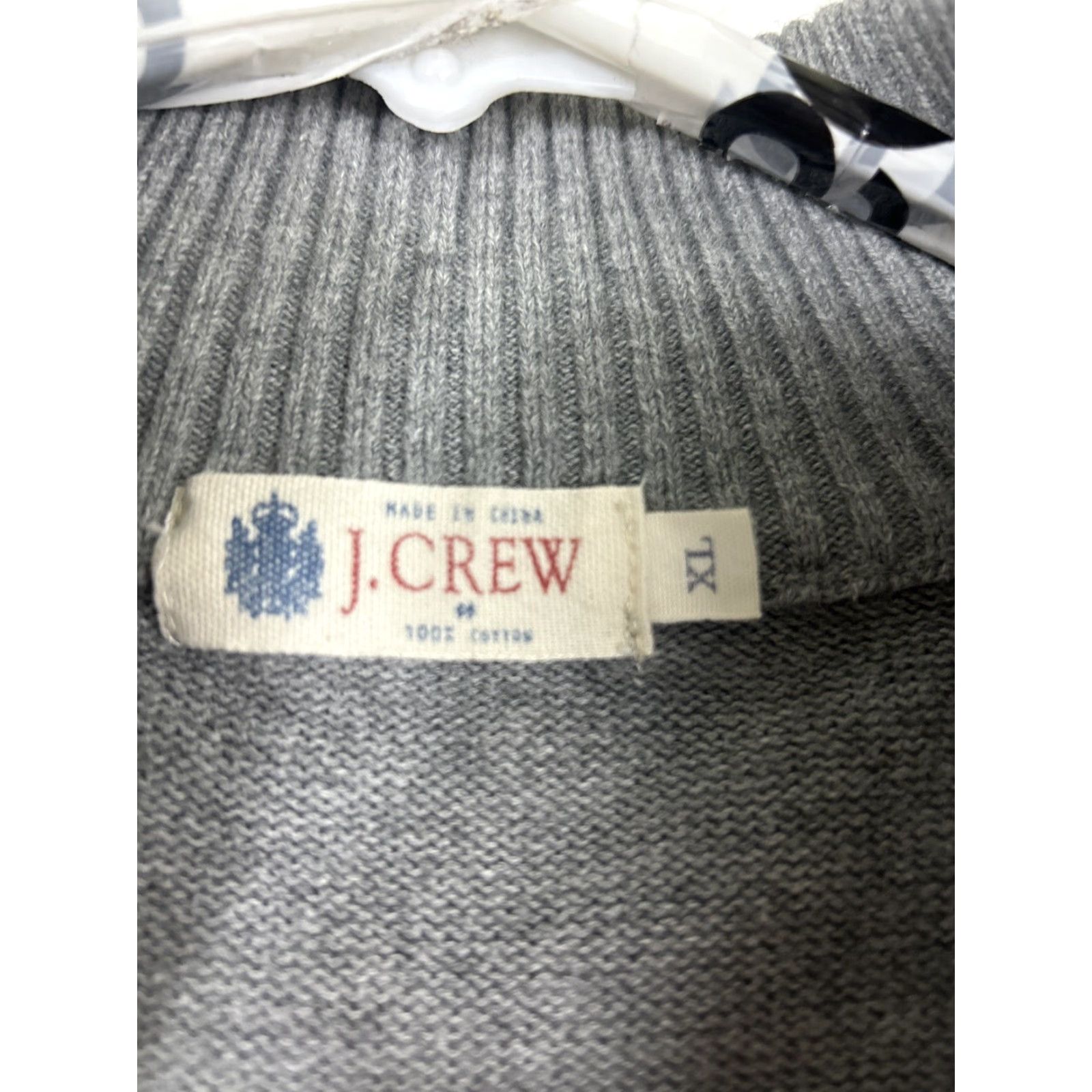 J.Crew J.CREW Mens XL Gray Slim Fit 1/4 Zip Mock Neck Long Sleeve Cotton Sweater Size US XL / EU 56 / 4 - 6 Thumbnail