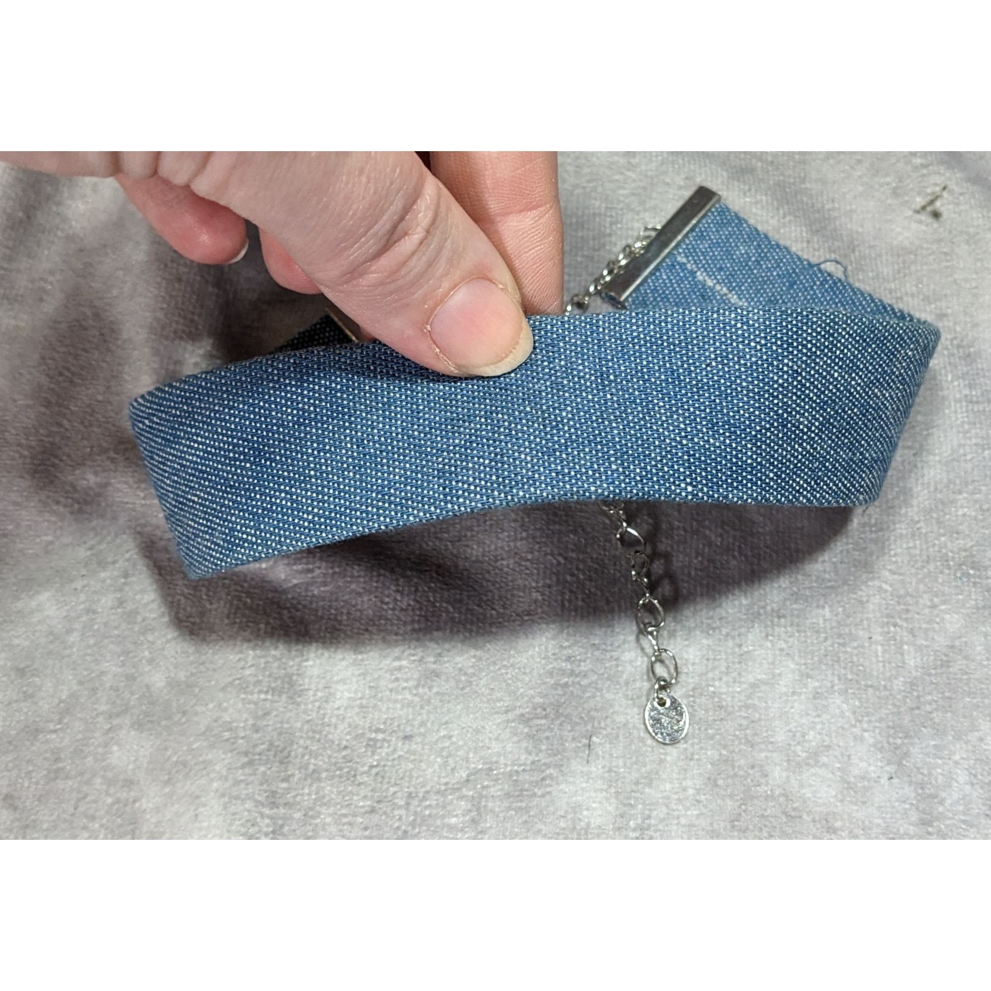 Nordstrom Nordstrom Blue Denim Wide Choker Necklace Size ONE SIZE - 10 Thumbnail
