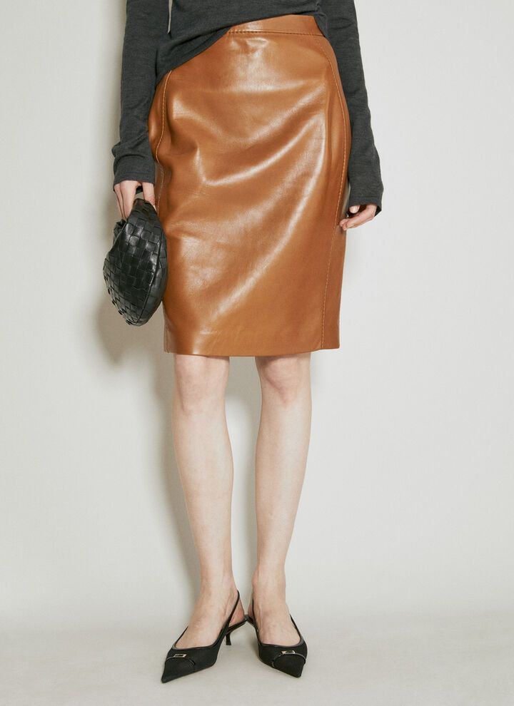 Saint Laurent Paris o1y0126 Mini Skirt in Camel Size 28" / US 6 / IT 42 - 1 Thumbnail