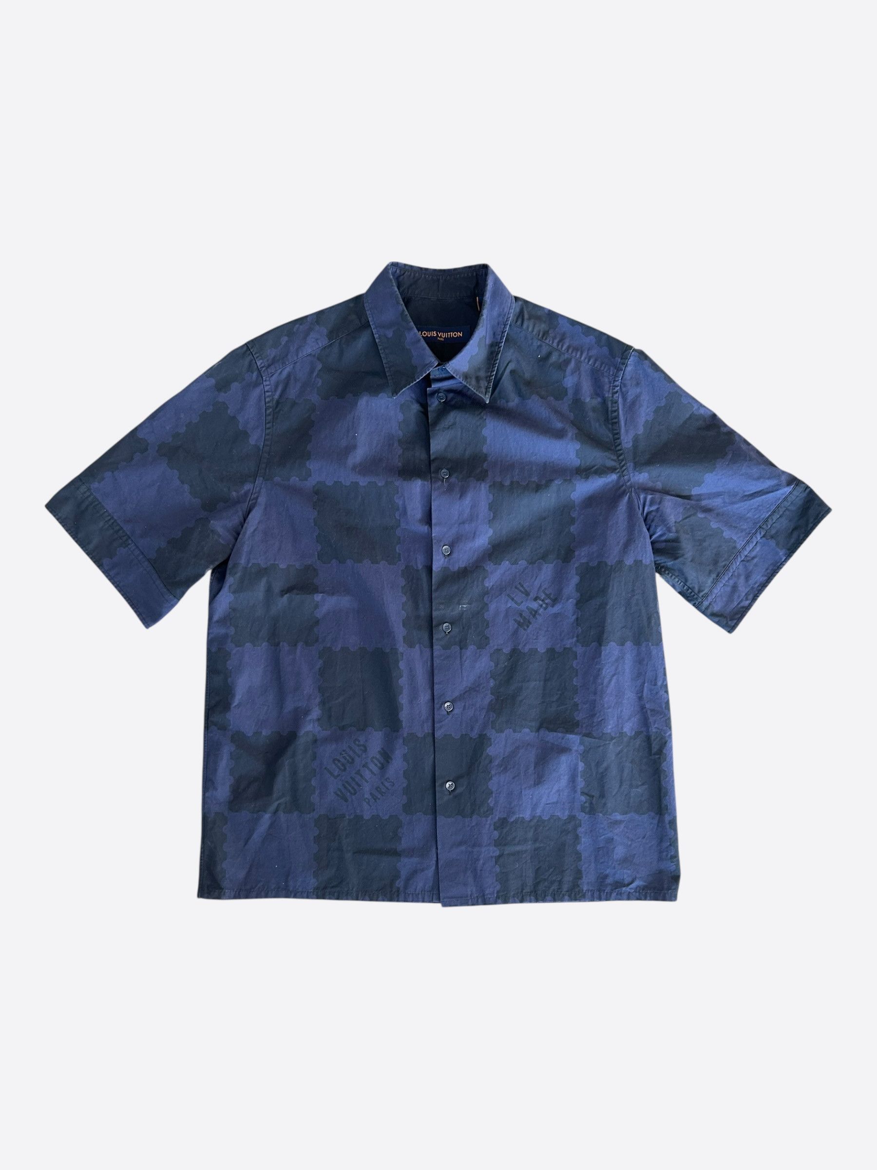Louis Vuitton Louis Vuitton Nigo Blue Checkered Button Up Shirt Size US L / EU 52-54 / 3 - 1 Thumbnail