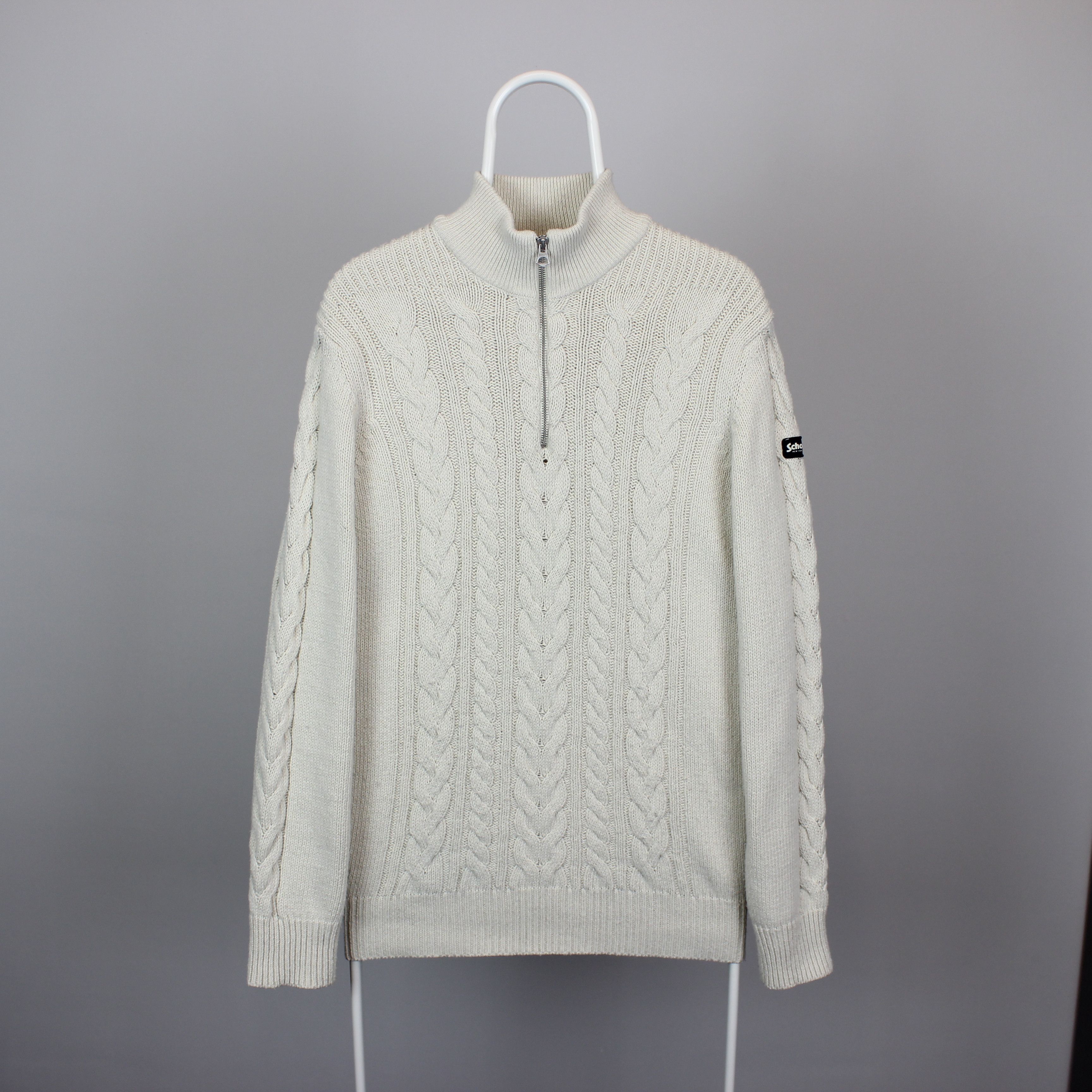 Schott Schott jumper sweater zip XL cream Size US XL / EU 56 / 4 - 4 Thumbnail
