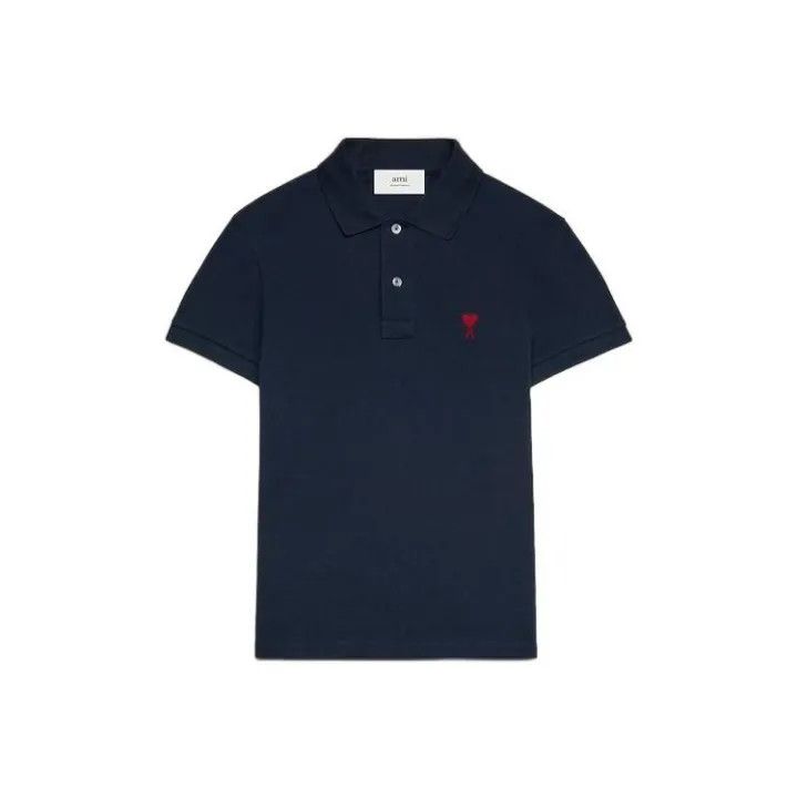 AMI AMI Paris Logo Embroidered Short Sleeve Polo 0079 Size US XS / EU 42 / 0 - 1 Thumbnail