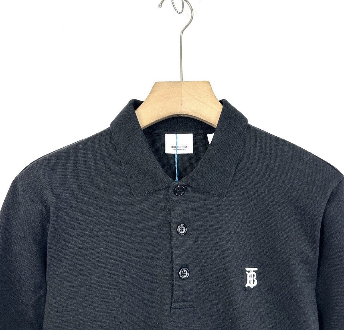 Burberry Burberry Black Polo Shirt with Silver Chest Logo K12 Size US M / EU 48-50 / 2 - 3 Thumbnail