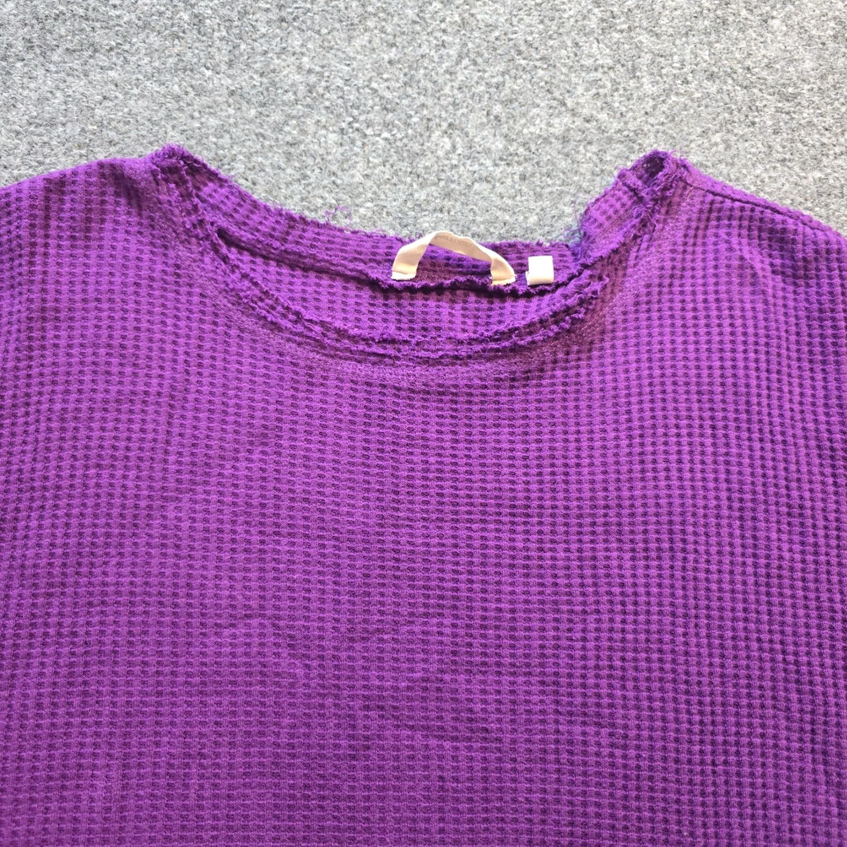 Soft Surroundings Soft Surroundings Top Womens 3X Purple Waffle Knit Long Sleeve Casual Casu - Blouse Size XXL / US 16-18 / IT 52-54 - 2 Thumbnail