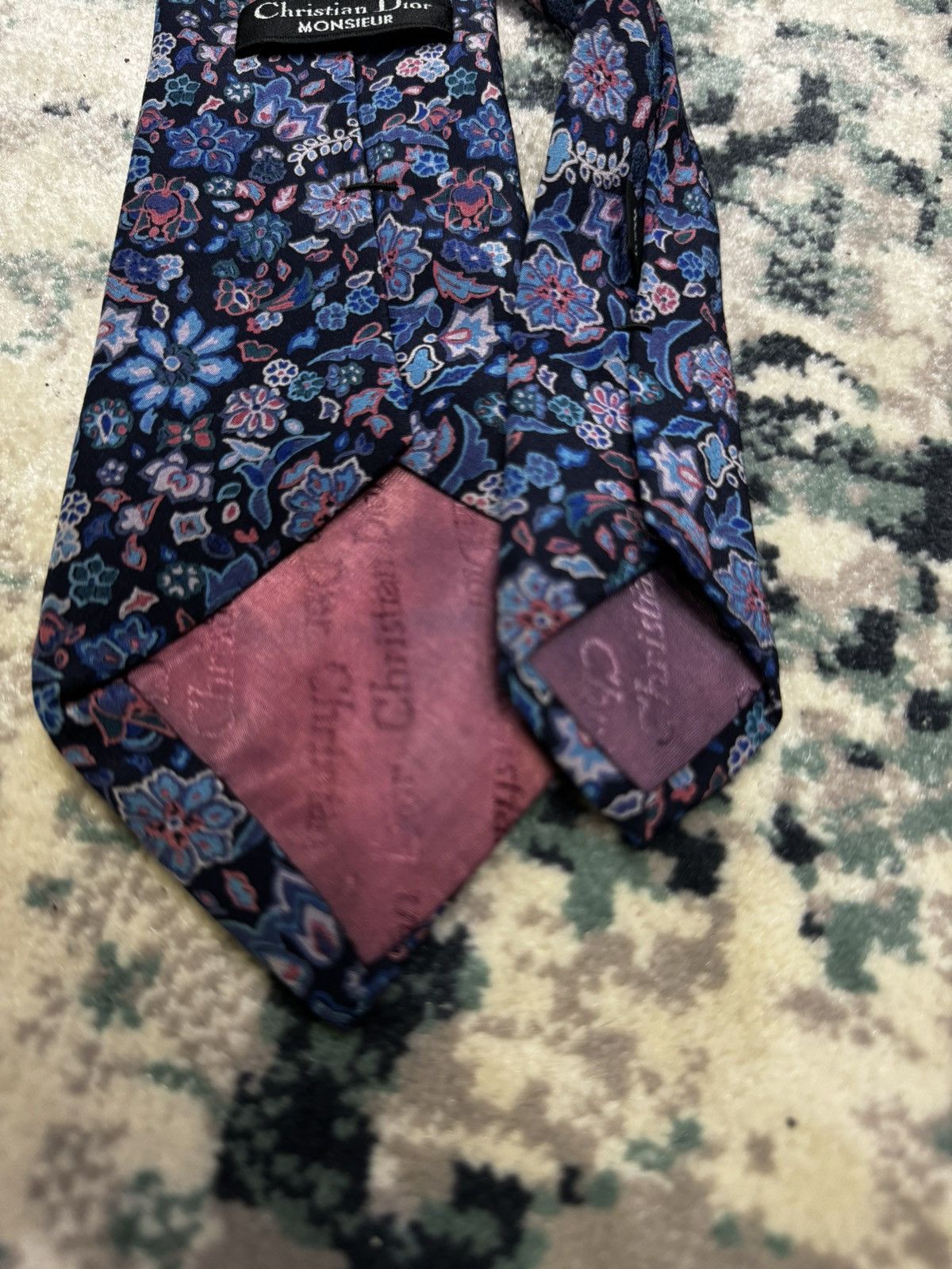 Christian Dior Monsieur FLORAL PATTERN PRINT SILK NECK TIE Size ONE SIZE - 2 Thumbnail