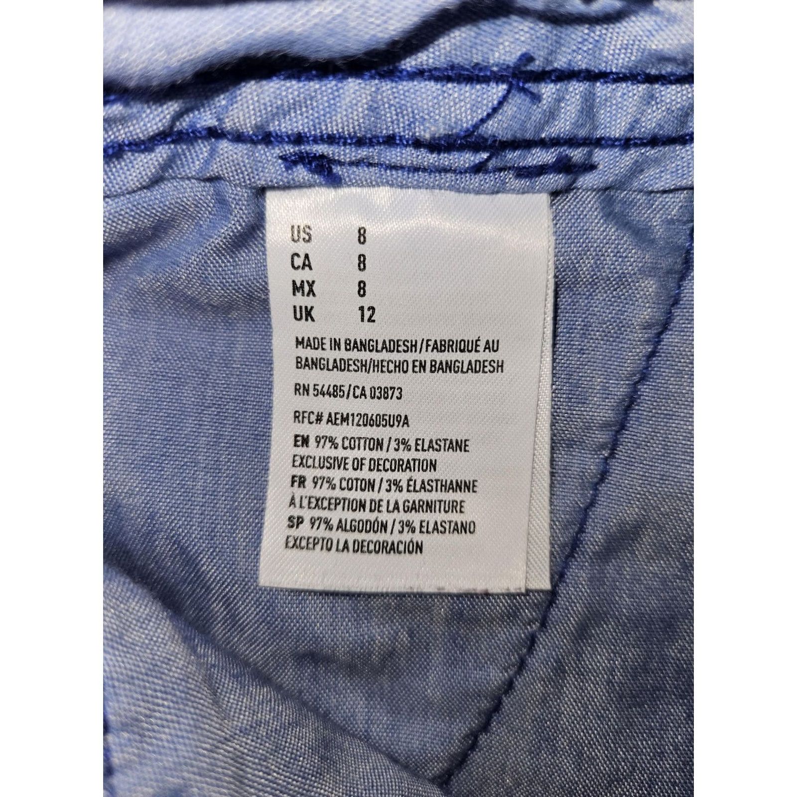American Eagle Outfitters American Eagle Outfitters Shorts Womens 8 Blue Chino Shortie Stretch Twill Size 30" / US 8 / IT 44 - 4 Thumbnail