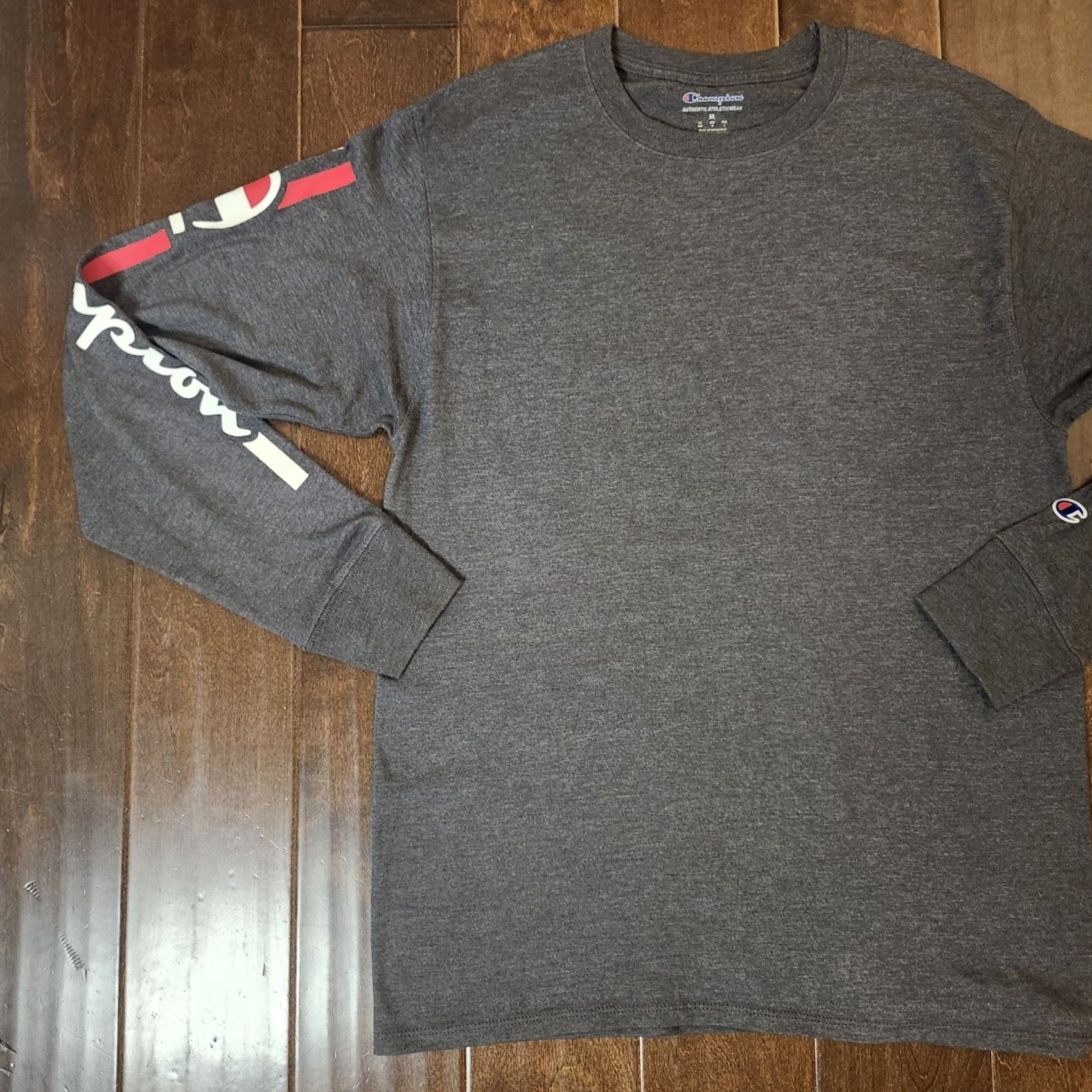 Champion Champion Men's Long Sleeve Shirt M Gray Heathered Pullover Crew Neck Activewear Regular Stretch Gym & Training - Spring Fall Winter Size US M / EU 48-50 / 2 - 3 Thumbnail