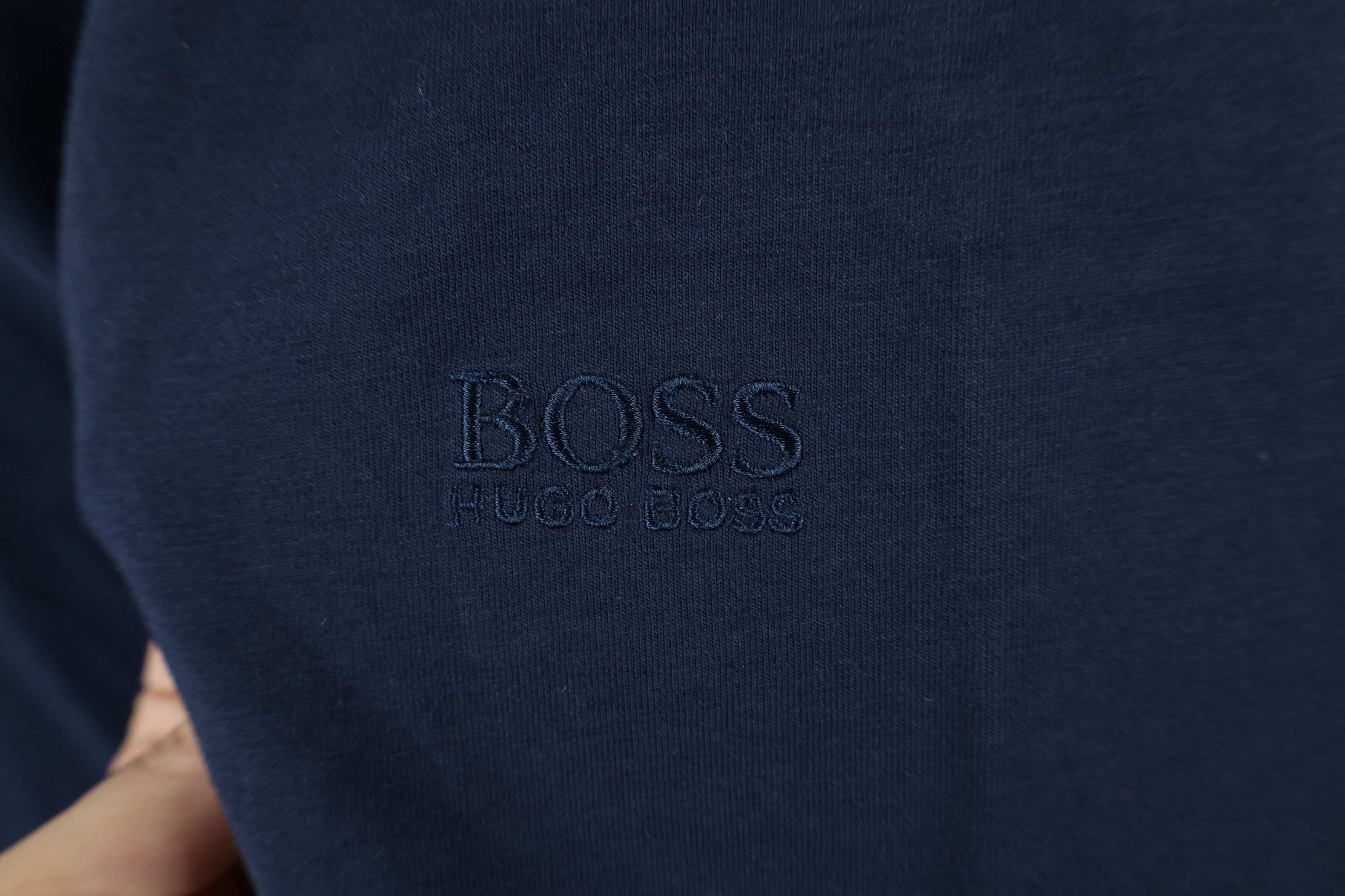 Hugo Boss × Vintage Hugo Boss Spell Out Stretch Short Sleeve T-Shirt Navy Blue Size US XL / EU 56 / 4 - 4 Thumbnail