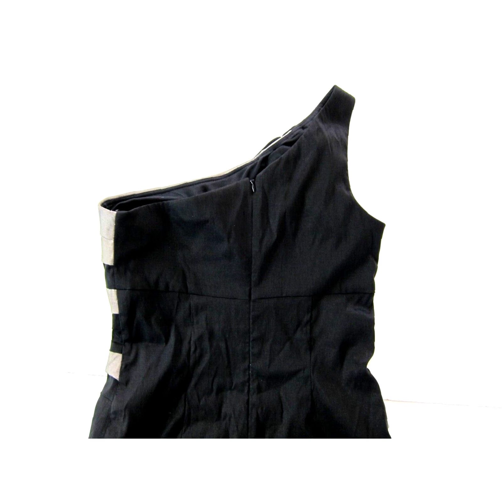 Vintage VINTAGE Cache' Black Grey Stretch One Shoulder Party Cocktail Prom Dress 10 Size L / US 10 / IT 46 - 5 Thumbnail