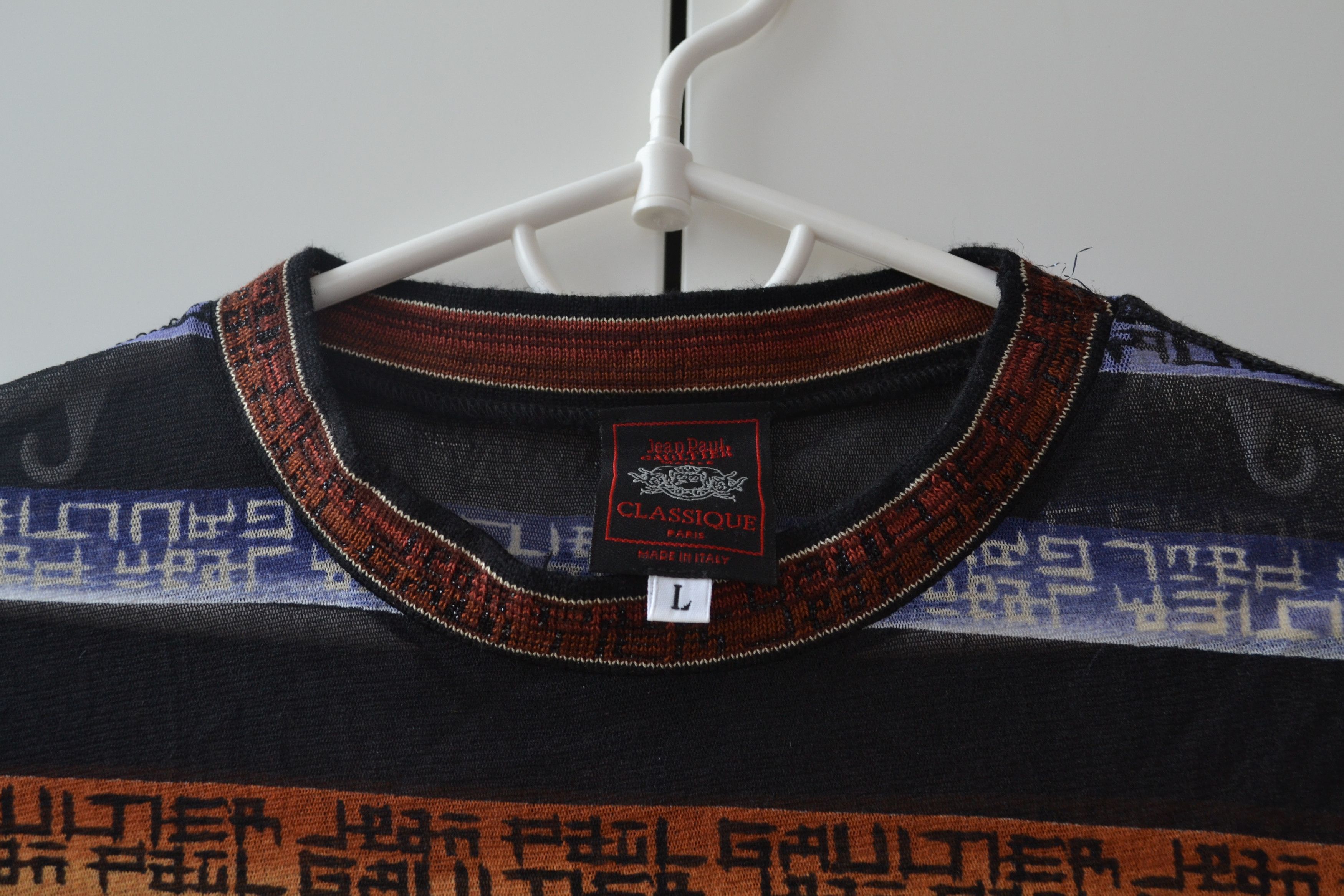 Jean Paul Gaultier × Vintage 🌱 Jean Paul Gaultier Long Sleeve Mesh Top Pixel Print 90s Size L / US 10 / IT 46 - 3 Thumbnail