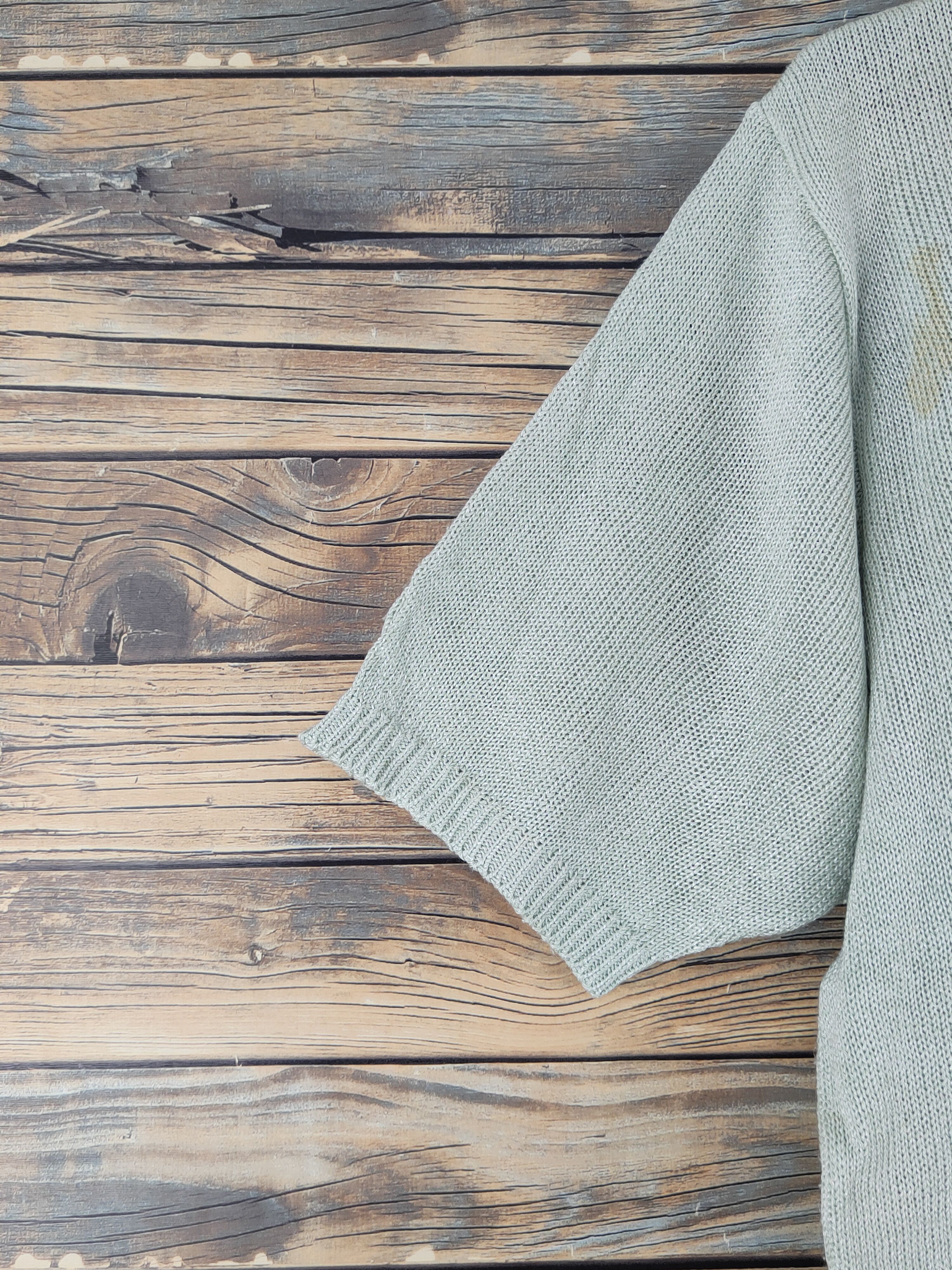 Homespun Knitwear Viridian Green Knitwear Short Sleeve knitwear #W1815 Size M / US 6-8 / IT 42-44 - 4 Thumbnail