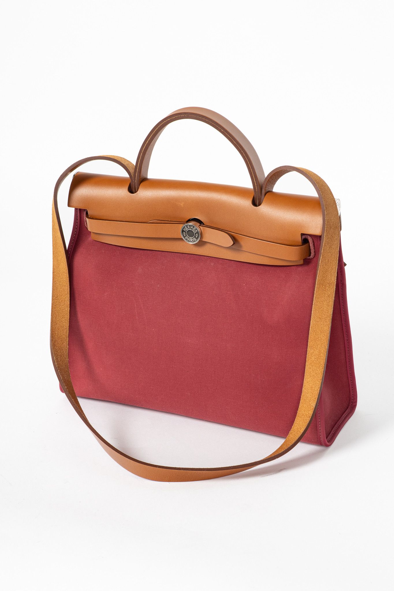 Hermes Hermes Herbag 31 Red Toile & Vache Hunter Satchel Size ONE SIZE - 6 Thumbnail