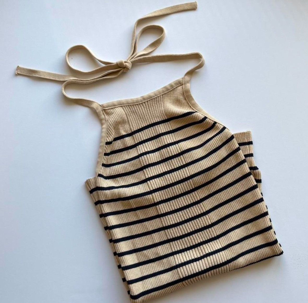 LOW CLASSIC LOW CLASSIC : Beige Striped Adjustable Camisol Size S / US 4 / IT 40 - 4 Thumbnail