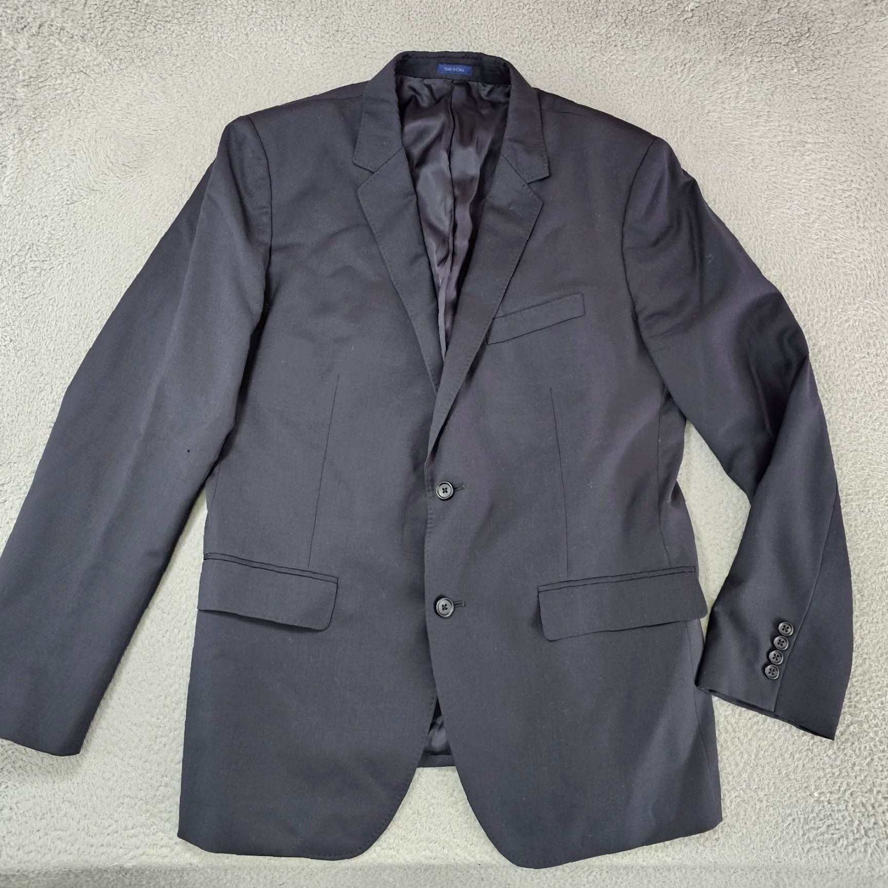 Bonobos Bonobos Blazer Jacket Mens 44R Navy Blue Wool Slim Fit 2 Button Double-Vented Notch Lapel Casual Business Party/Cocktail Sports Italian Classic Shirt Size 44R - 2 Thumbnail