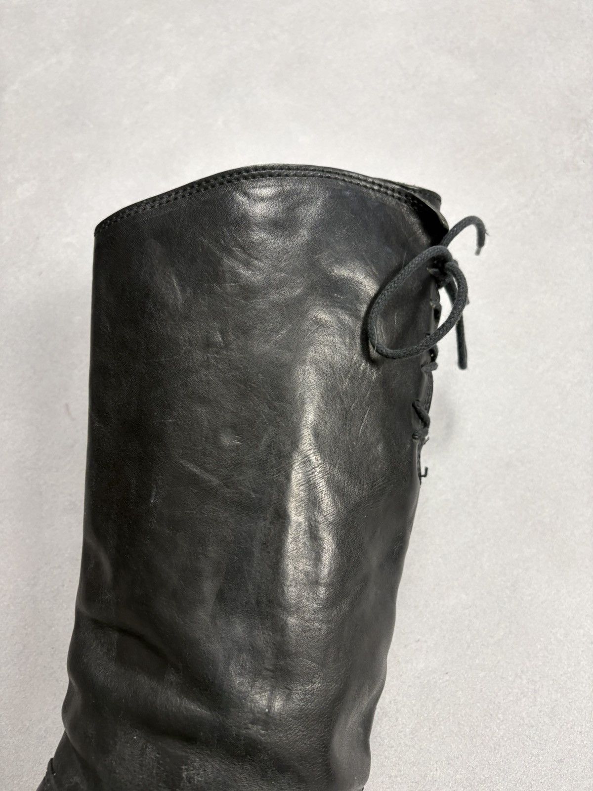 MoMA MOMA Distressed Leather Back Lace Combat Boots Avant Garde Size US 7 / IT 37 - 9 Thumbnail