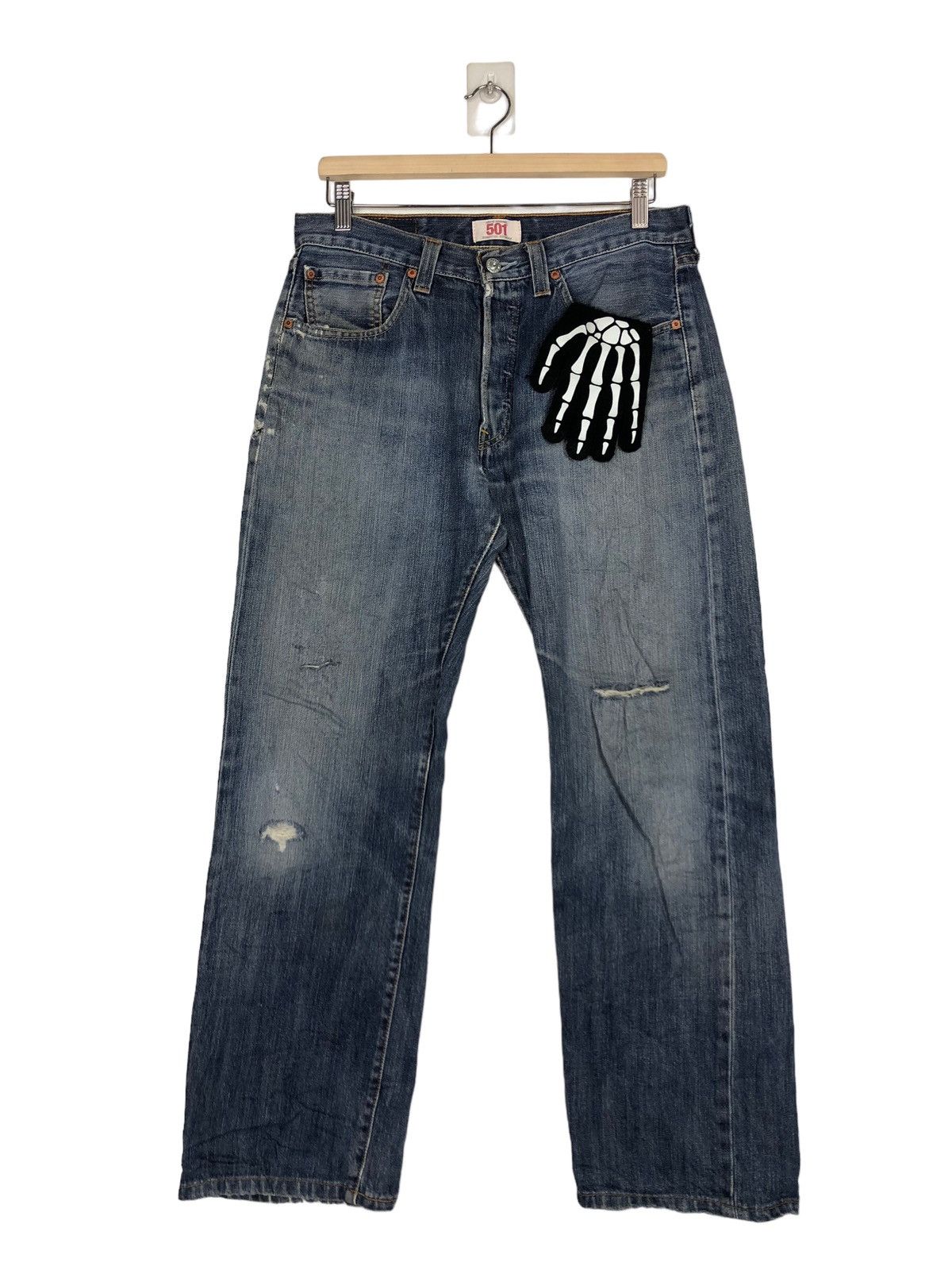 Levi's 🔥90’s VINTAGE LEVI’S ORIGINAL 501 STRAIGHT CUT DISTRESSED Size US 30 / EU 46 - 1 Thumbnail