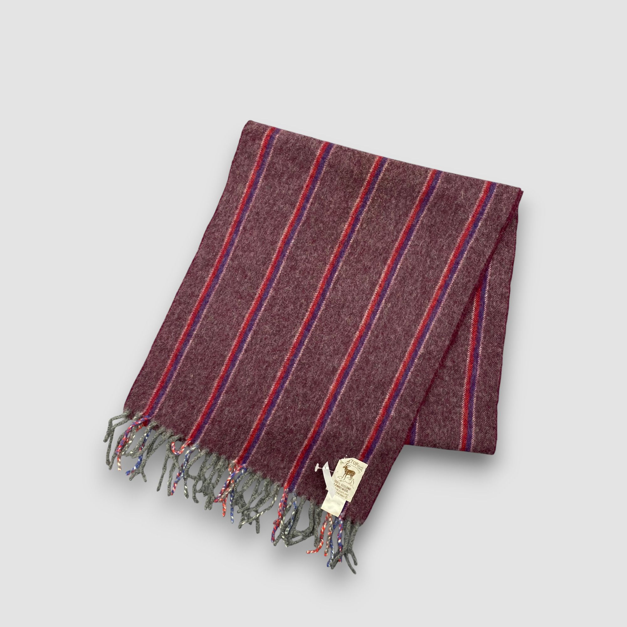 Japanese Brand Vintage Hilltop Scarf Muffler Wool Winter Fringe Scarves Size ONE SIZE - 3 Thumbnail