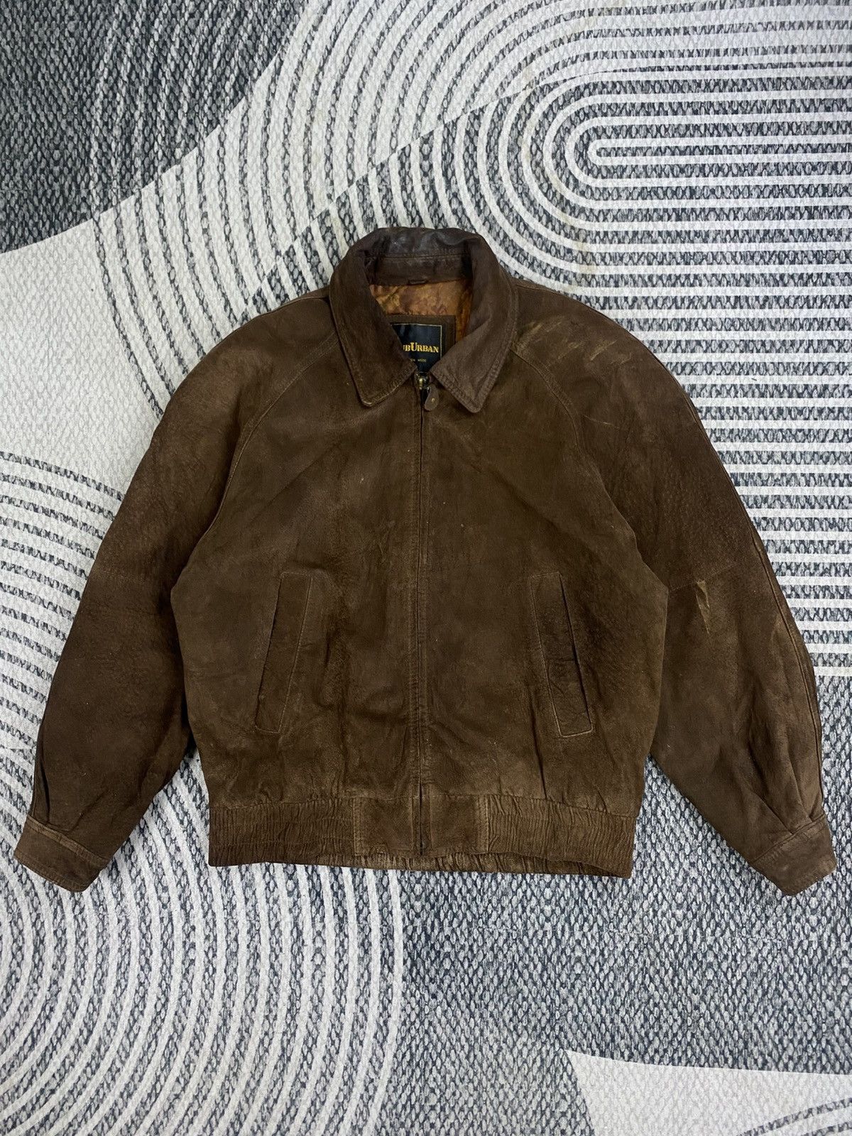 Japanese Brand Vtg Suburban Brown Suede Leather Bomber Jacket Size US M / EU 48-50 / 2 - 1 Thumbnail
