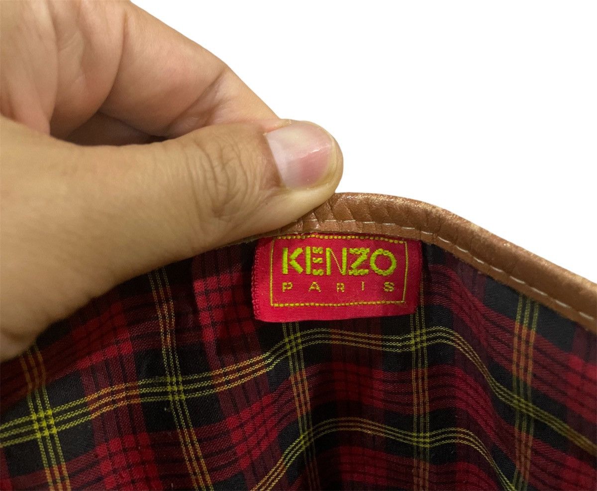 Kenzo × Vintage Vtg 90s KENZO floral bucket drawstring bag leather Size ONE SIZE - 7 Thumbnail