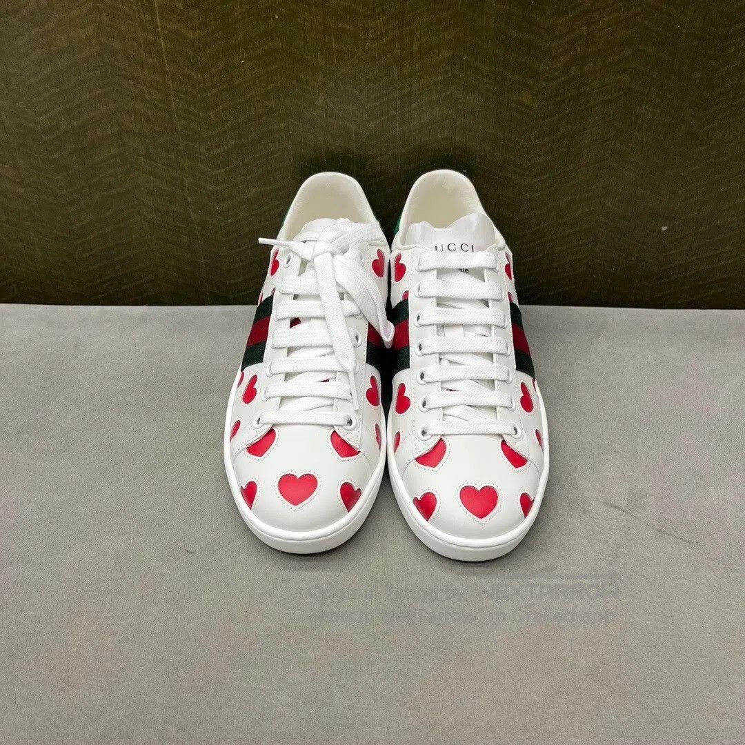 Gucci Gucci Love Heart Green Tail White Shoes. Size US 4 / IT 34 - 2 Thumbnail