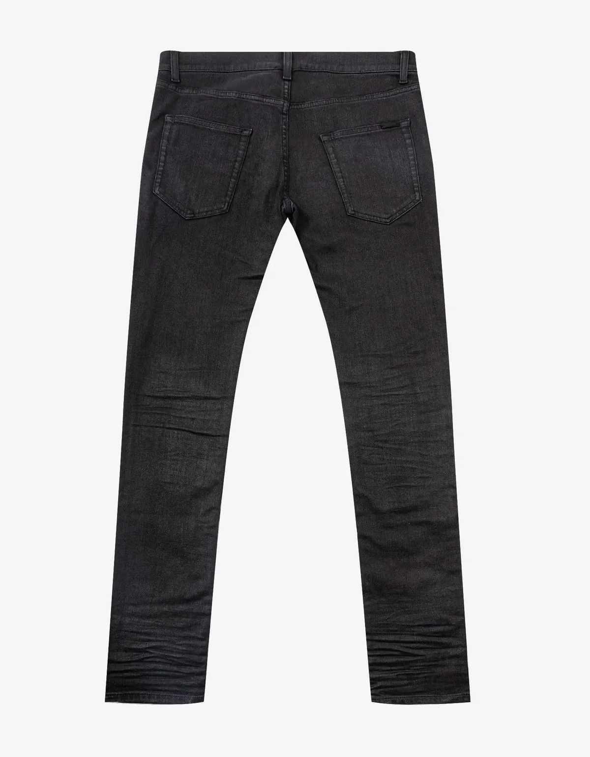 Saint Laurent Paris o1s1wg110924 Skinny-Fit Jeans in Coated in Black Size US 31 - 2 Thumbnail