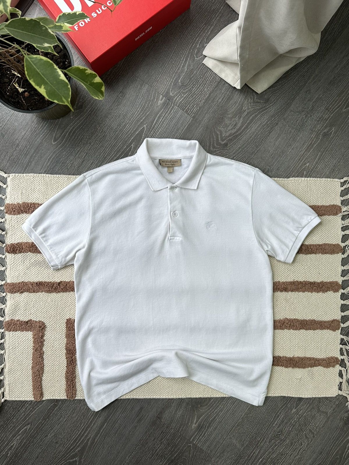 Burberry Burberry London England Basic Novacheck White Polo