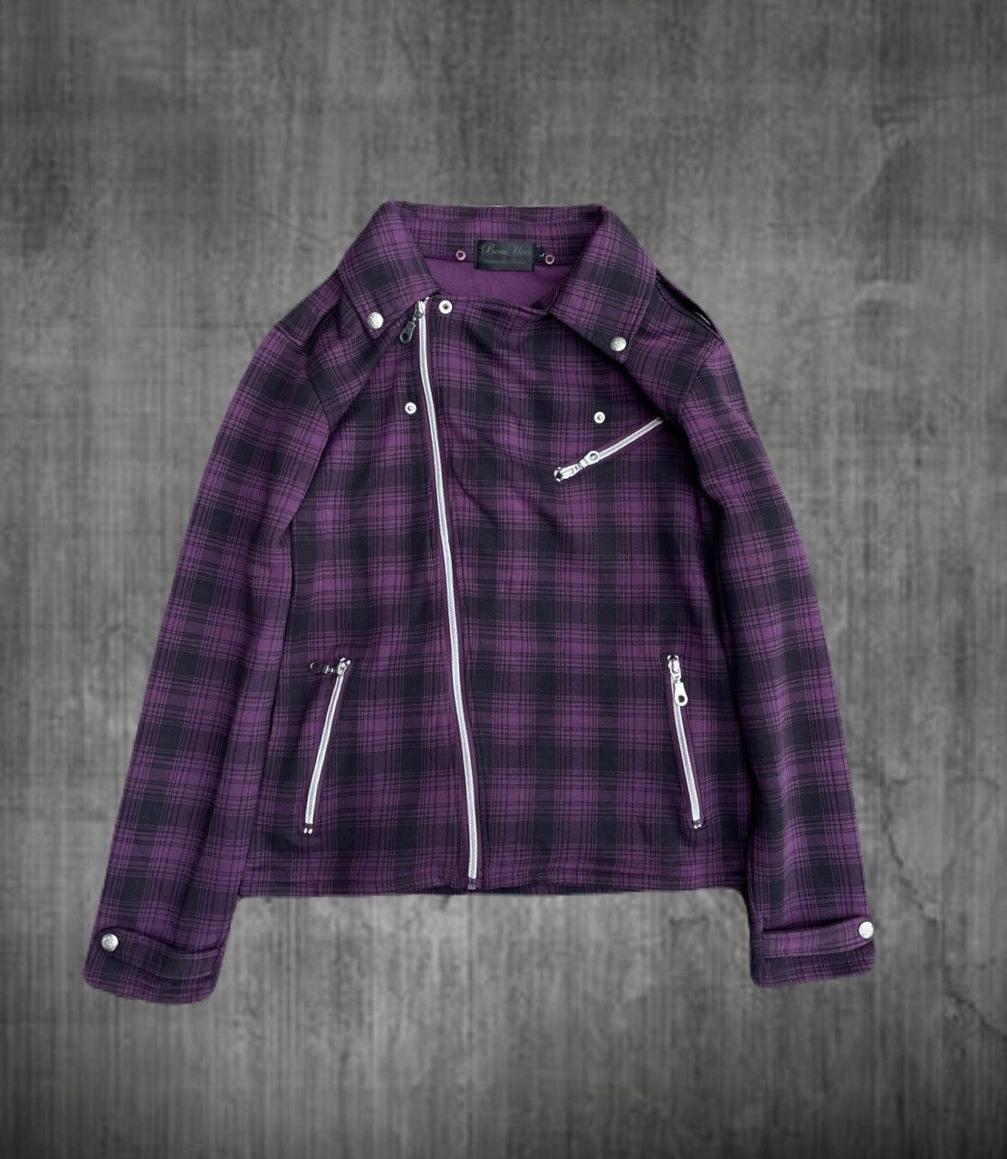 If Six Was Nine 2000s Japanese archive Vkei Plaid Zip Slim Jacket Gyaruo Size US S / EU 44-46 / 1 - 1 Thumbnail
