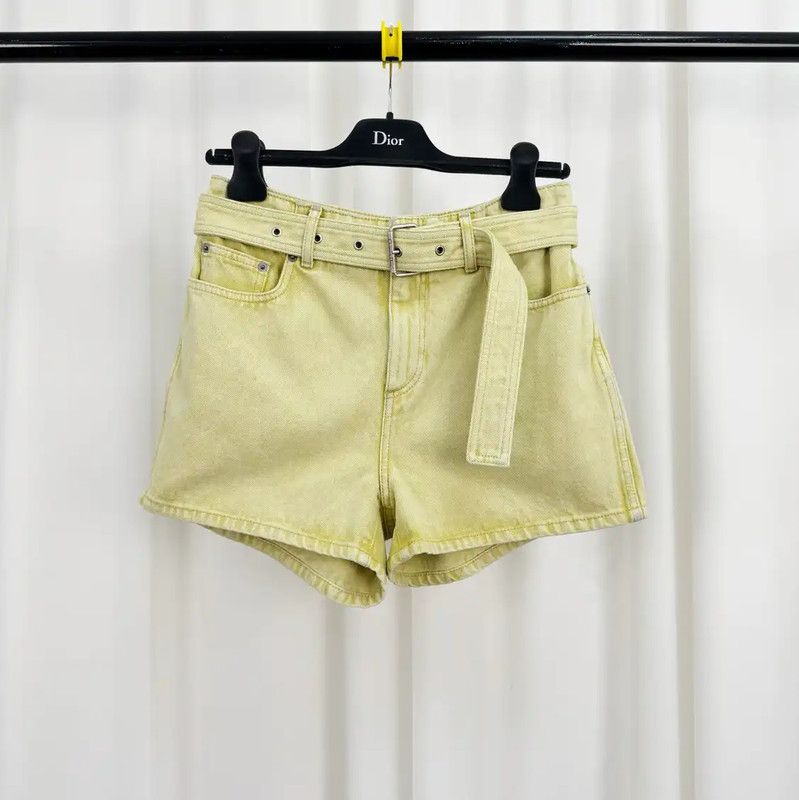 Dior Dior Summer Yellow Denim Shorts for Women 0089 Size 23" - 1 Thumbnail