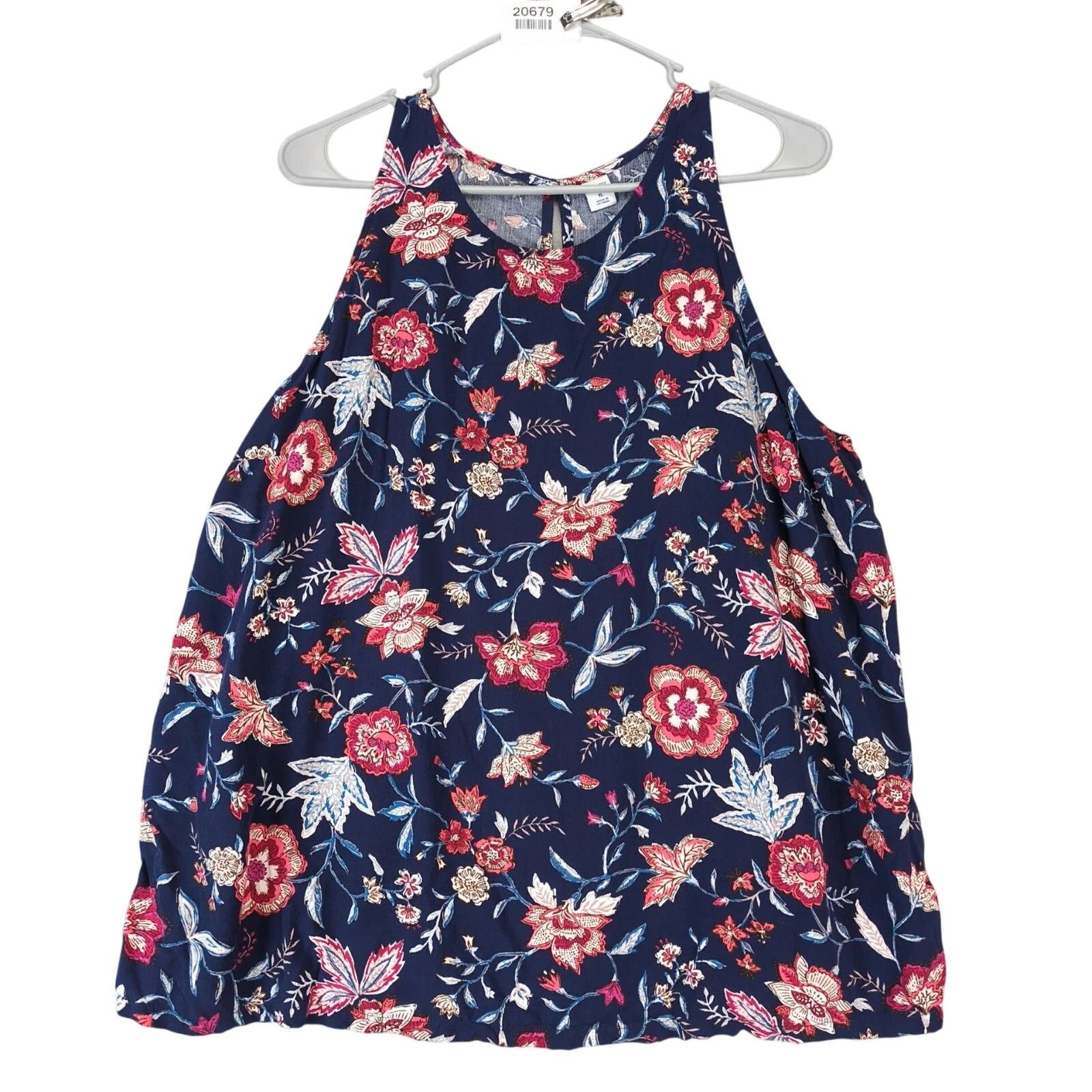 Old Navy Old Navy Blue Floral Print Rayon Tank Top Women's XL Flowy Size XL / US 12-14 / IT 48-50 - 1 Thumbnail
