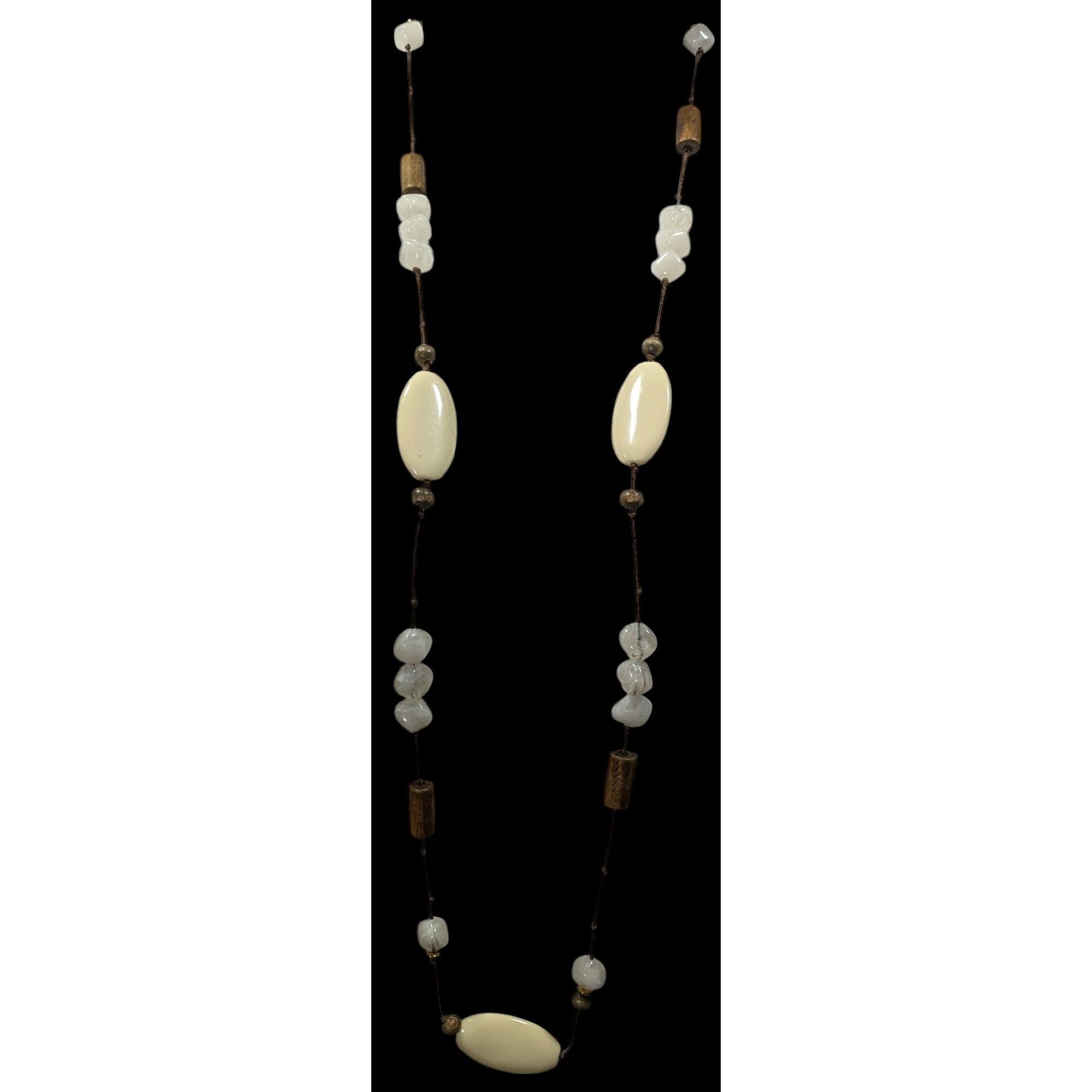 Other NY Hippie Bohemian Gemstone Wood And Acrylic Station Necklac Size ONE SIZE - 2 Thumbnail