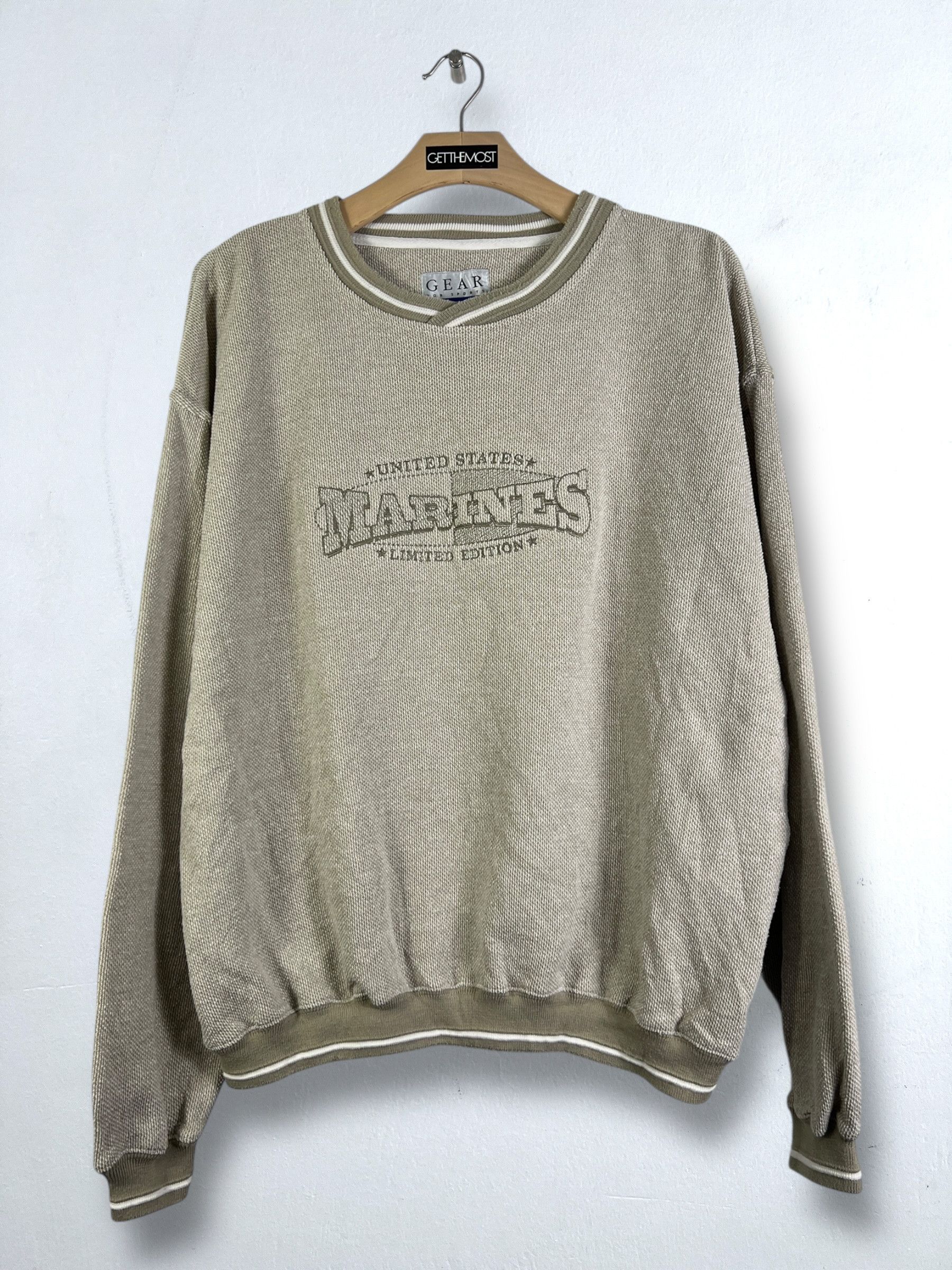 Vintage No.5094 Vintage US Marines Embroidery Graphic Sweatshirt (L) Size US L / EU 52-54 / 3 - 1 Thumbnail