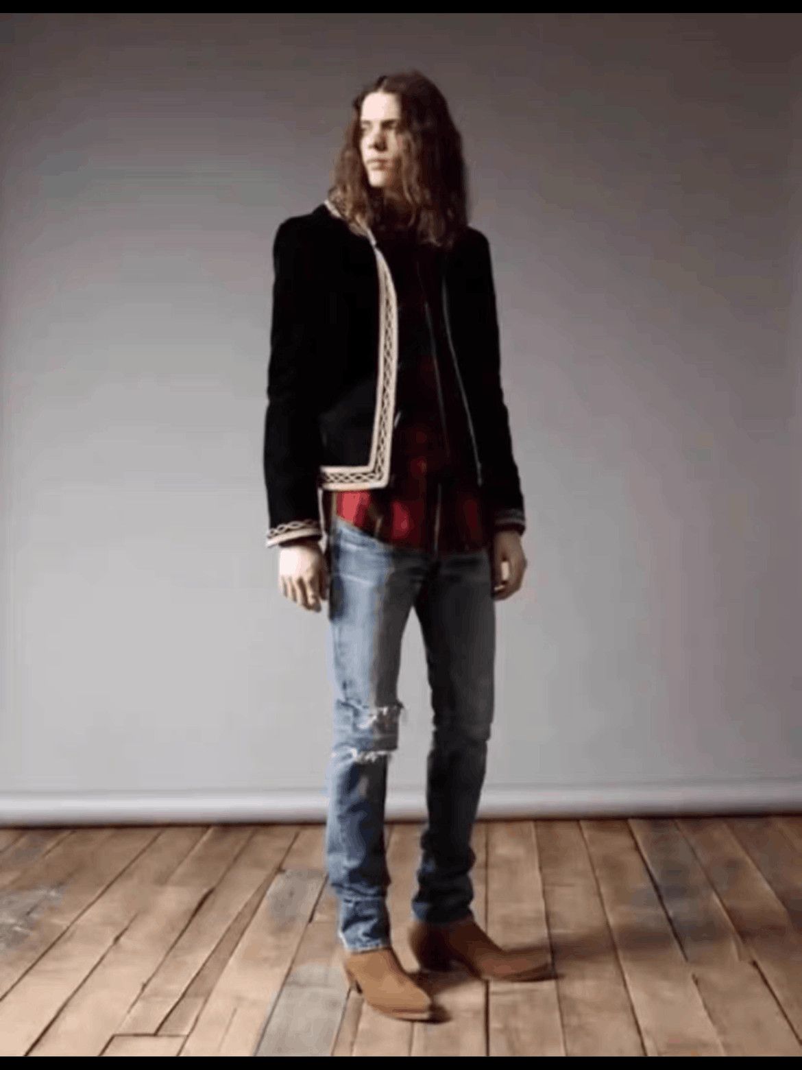 Saint Laurent Paris Sz 48 Saint Laurent Paris 18AW Golder Lining Velvet Jacket Size US M / EU 48-50 / 2 - 5 Thumbnail