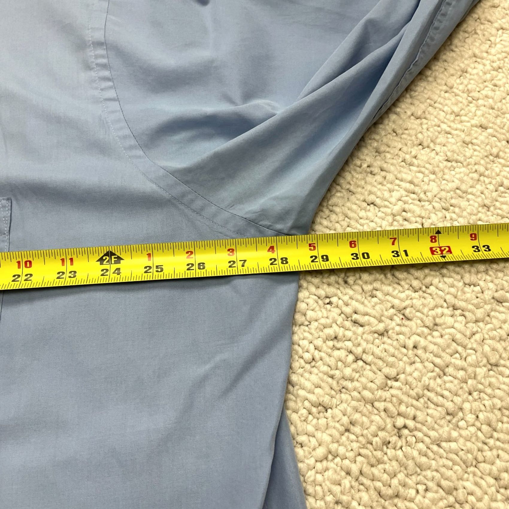 Arrow VINTAGE Arrow Button-Down Shirt Mens 2XL Light Blue Solid Long Sleeve Polin Size US XXL / EU 58 / 5 - 6 Thumbnail