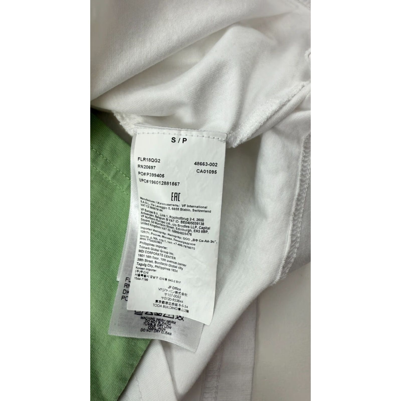 Dickies Dickies Women's Small Cropped Long Sleeve Tee, White Green, Casual Outdoor T-Shirt Size S / US 4 / IT 40 - 5 Thumbnail