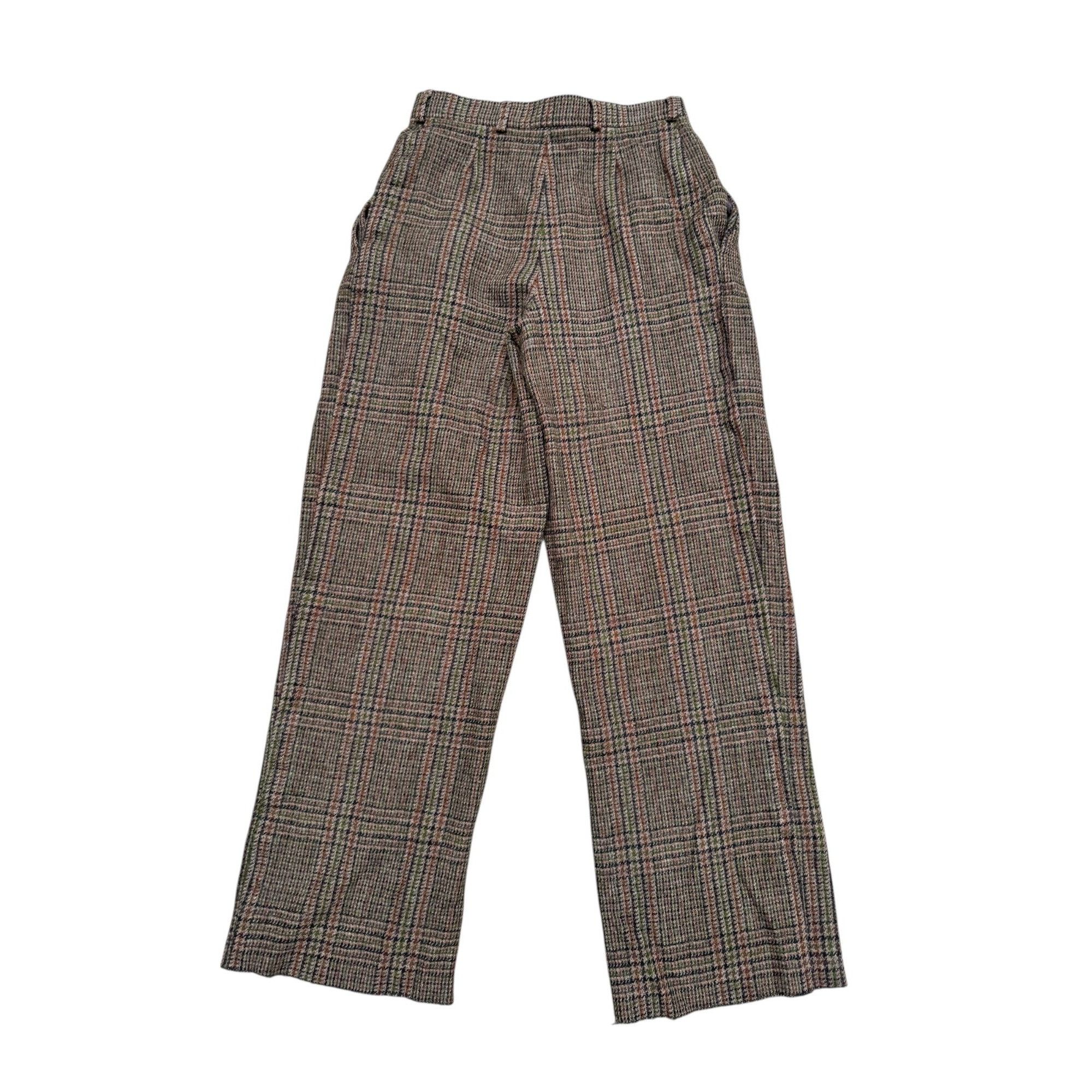 Yves Saint Laurent 1970s Brown Checkered Wool Pants Size 24" / US 00 / IT 34 - 3 Thumbnail