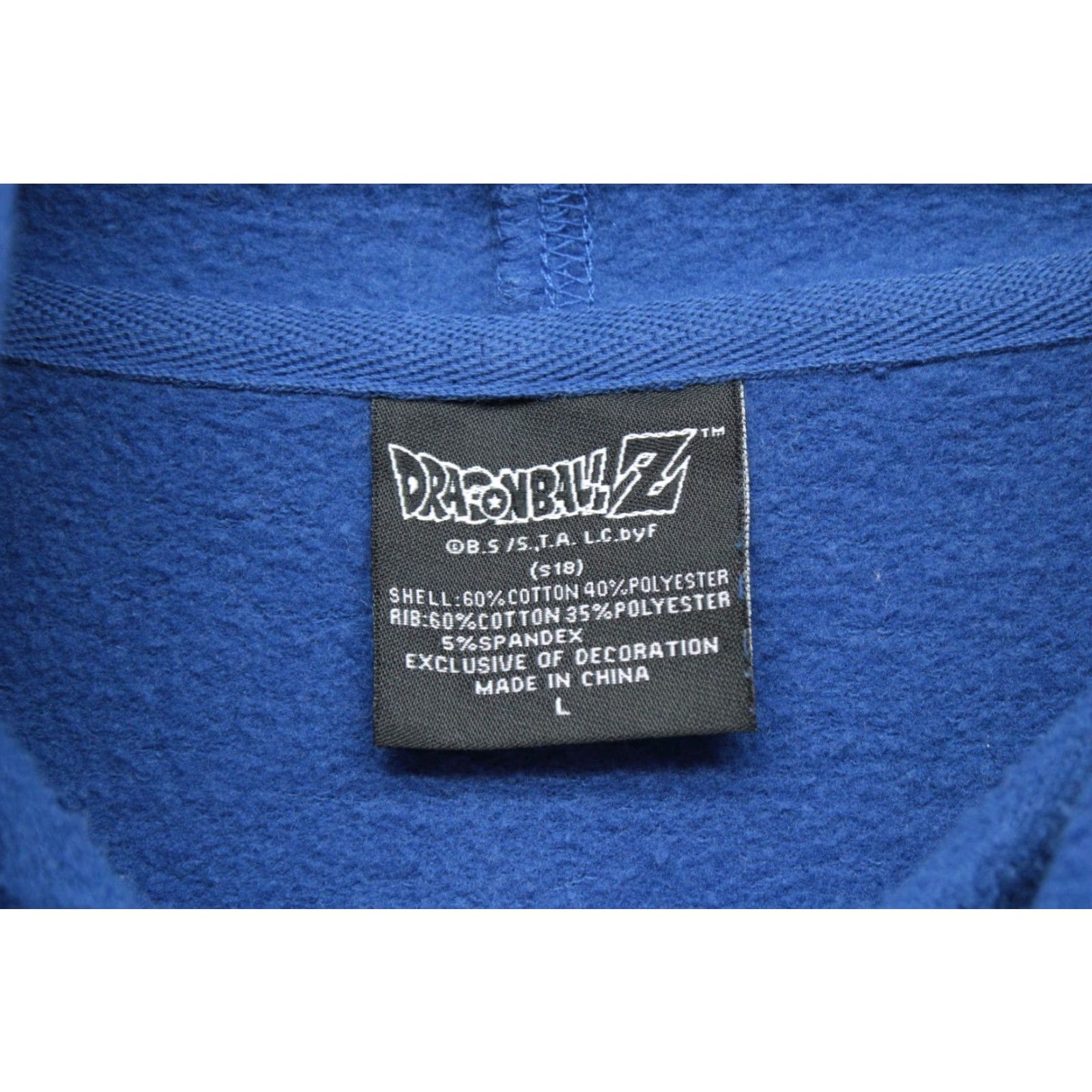 Vintage Dragon Ball Z Hoodie Adult L Blue Embroidered Front Pocket Goku Anime Shirt Size US L / EU 52-54 / 3 - 5 Thumbnail