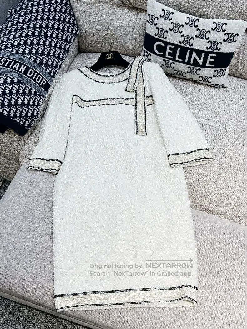 Chanel Chanel Metropolitan series milky white braided medium-slee Size XS / US 0-2 / IT 36-38 - 2 Thumbnail