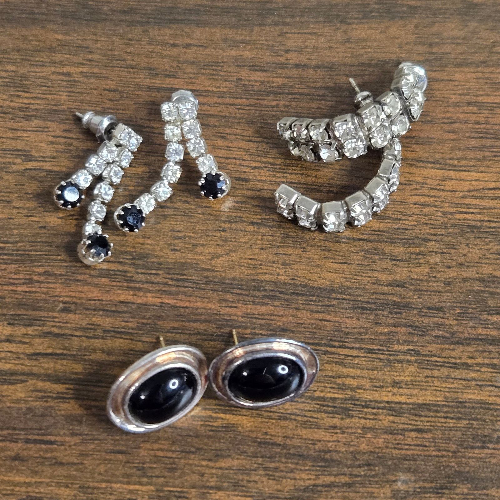 Vintage Vintage Rhinestone Stud Earring Lot - Pierced Posts Fab Size ONE SIZE - 3 Thumbnail