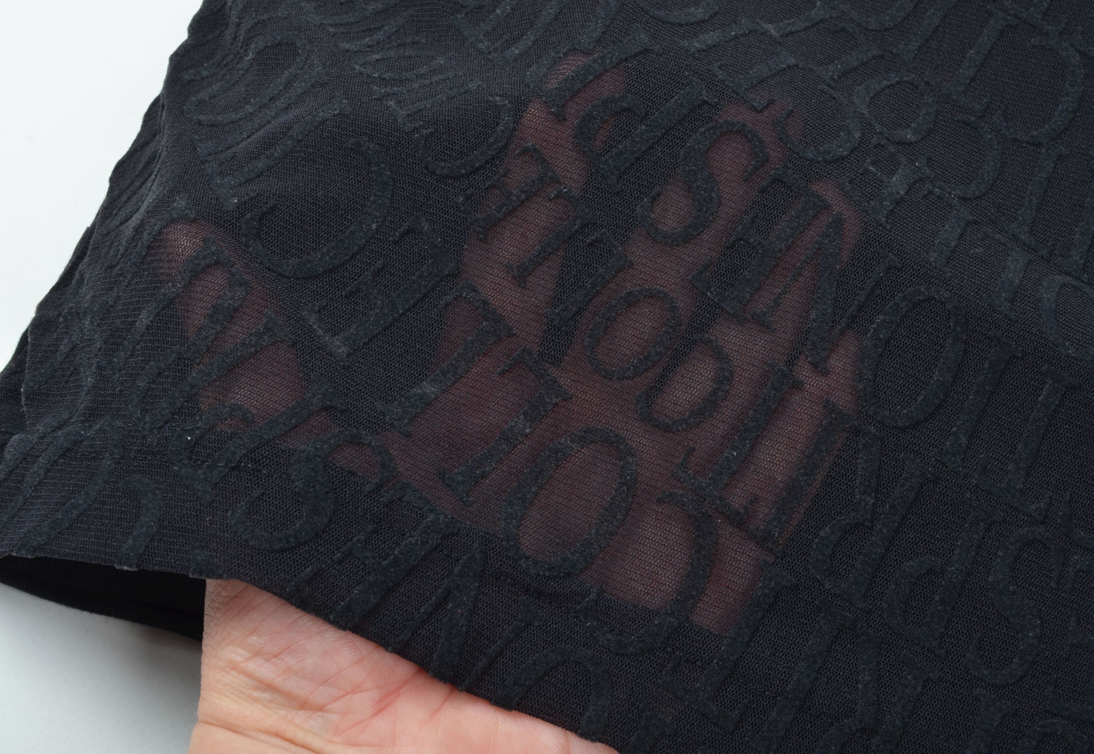Esprit Vintage Esprit Y2K Mesh Monogramm Black Grunge Top Size M / US 6-8 / IT 42-44 - 7 Thumbnail