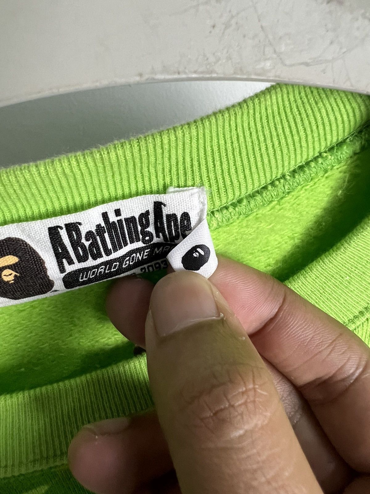 Bape SS15 Bape Camouflage Neon Green Crewneck Size US L / EU 52-54 / 3 - 5 Thumbnail