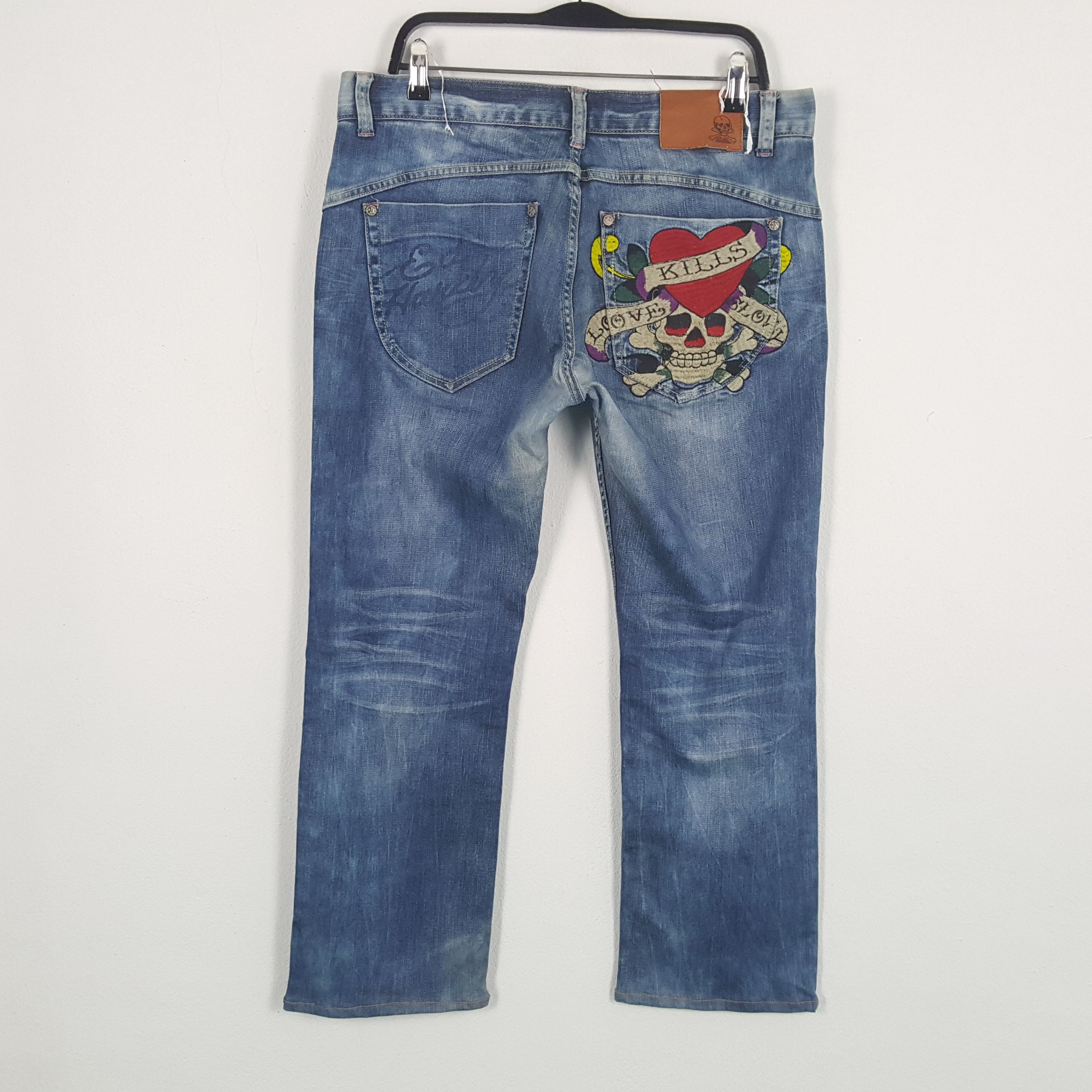 ED HARDY Fashion Skulls Design Rock Punk Style Jeans