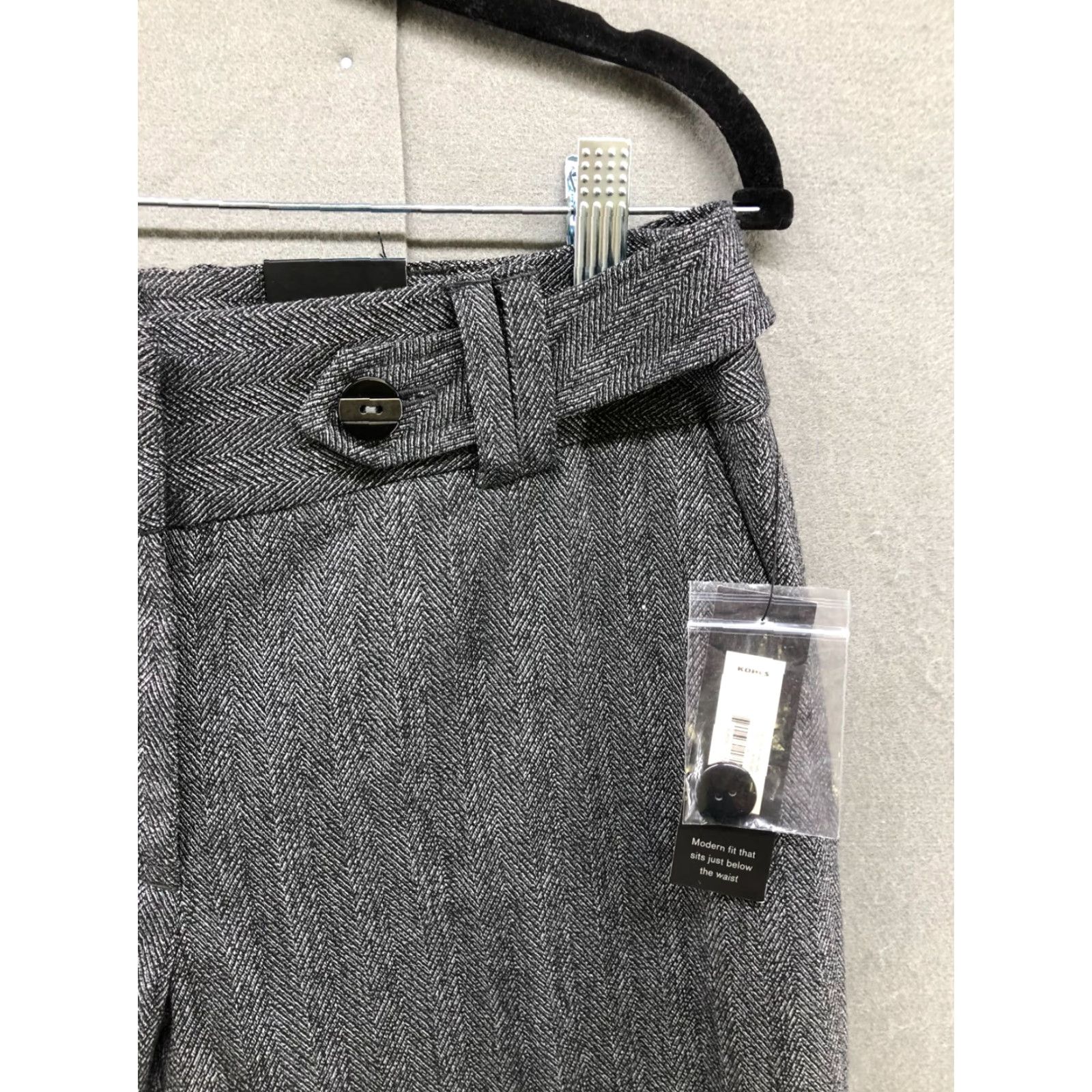 Apt. 9 APT. 9 Dress Pants Straight Leg Womens 8 Gray Herringbone Mid Rise Flat Front Workwear Career Pants Size 30" / US 8 / IT 44 - 5 Thumbnail
