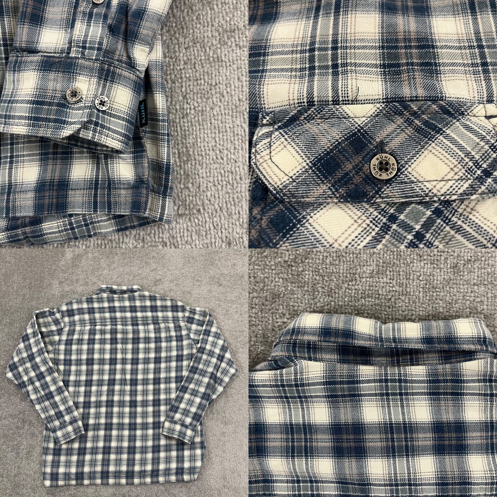 Vintage KUHL Shirt Mens Extra Large Blue Gray Plaid Flannel Button Up Long Sleeve Hike Size US XL / EU 56 / 4 - 8 Thumbnail