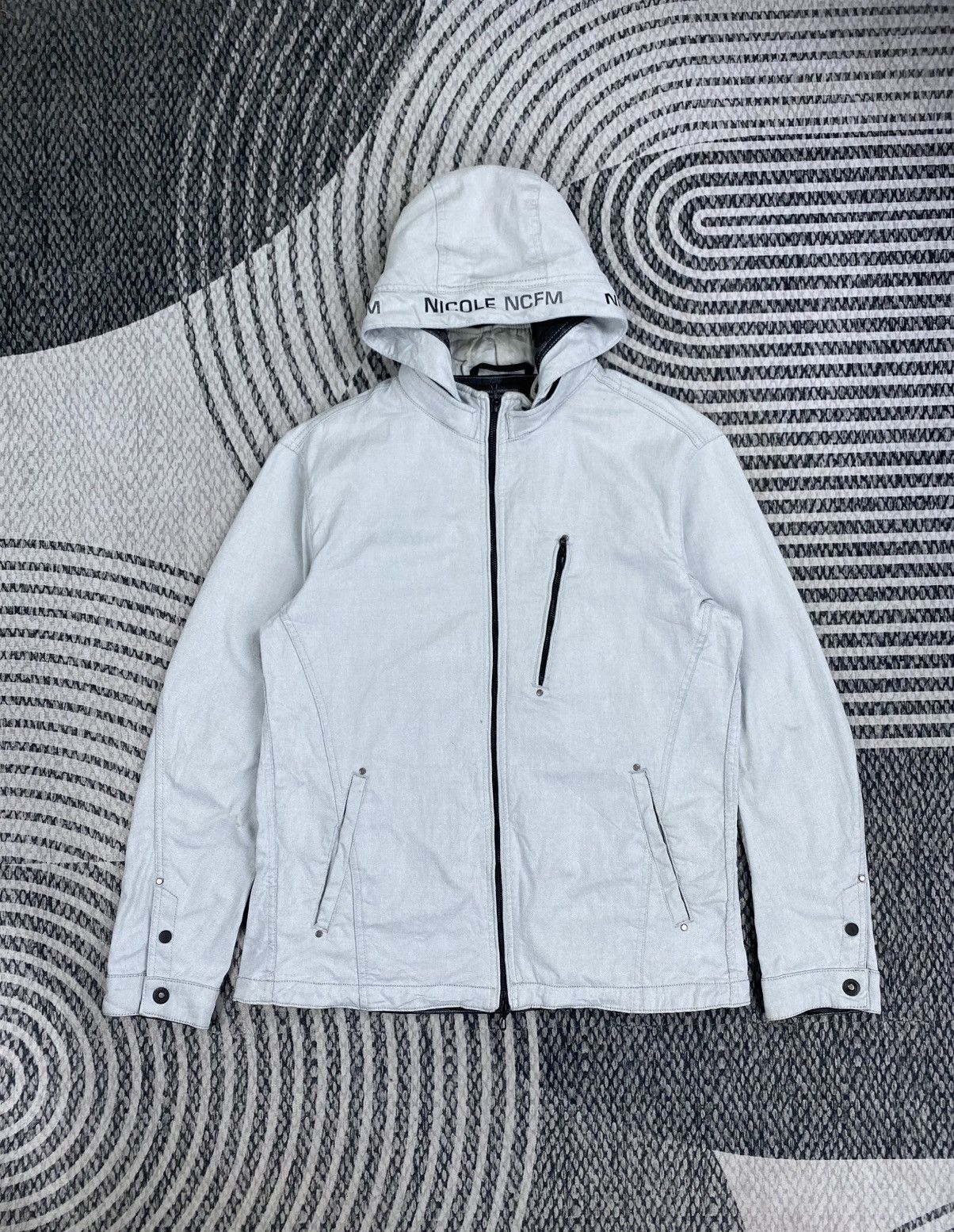 Nicole Club Vintage Nicole NCFM Light Grey Zip-Up Hooded Jacket Size US M / EU 48-50 / 2 - 1 Thumbnail