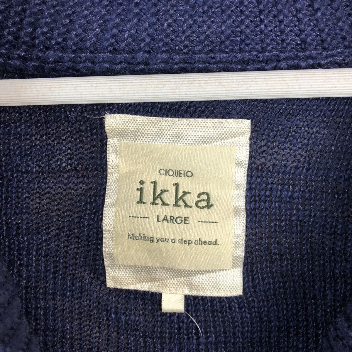 Japanese Brand Ikka Dark Blue Cardigan Knitwear #A1214 Size US L / EU 52-54 / 3 - 9 Thumbnail