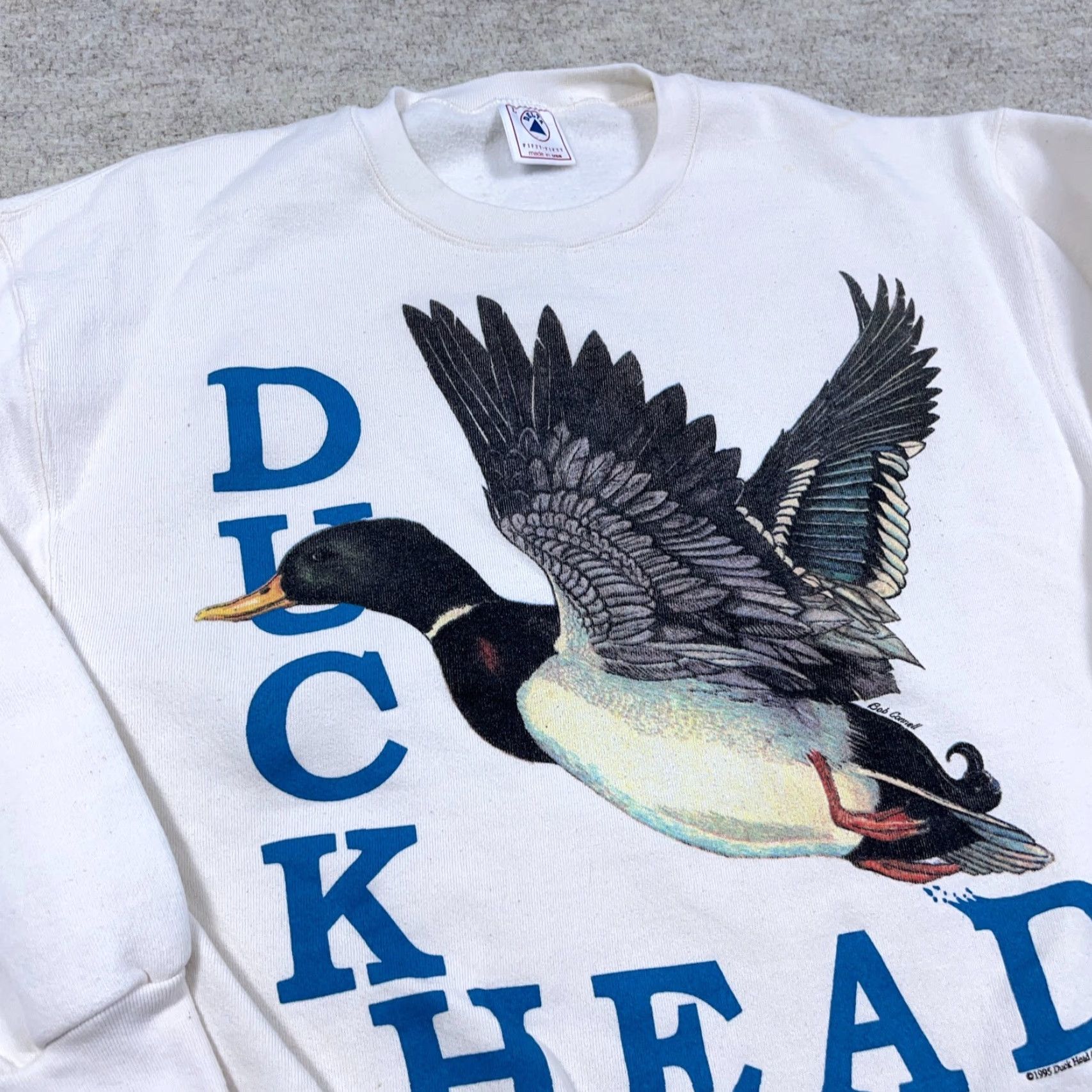 Vintage Vintage Duck Head Sweatshirt Men M White 90s Crewneck Spellout Nature Adult Size US M / EU 48-50 / 2 - 7 Thumbnail