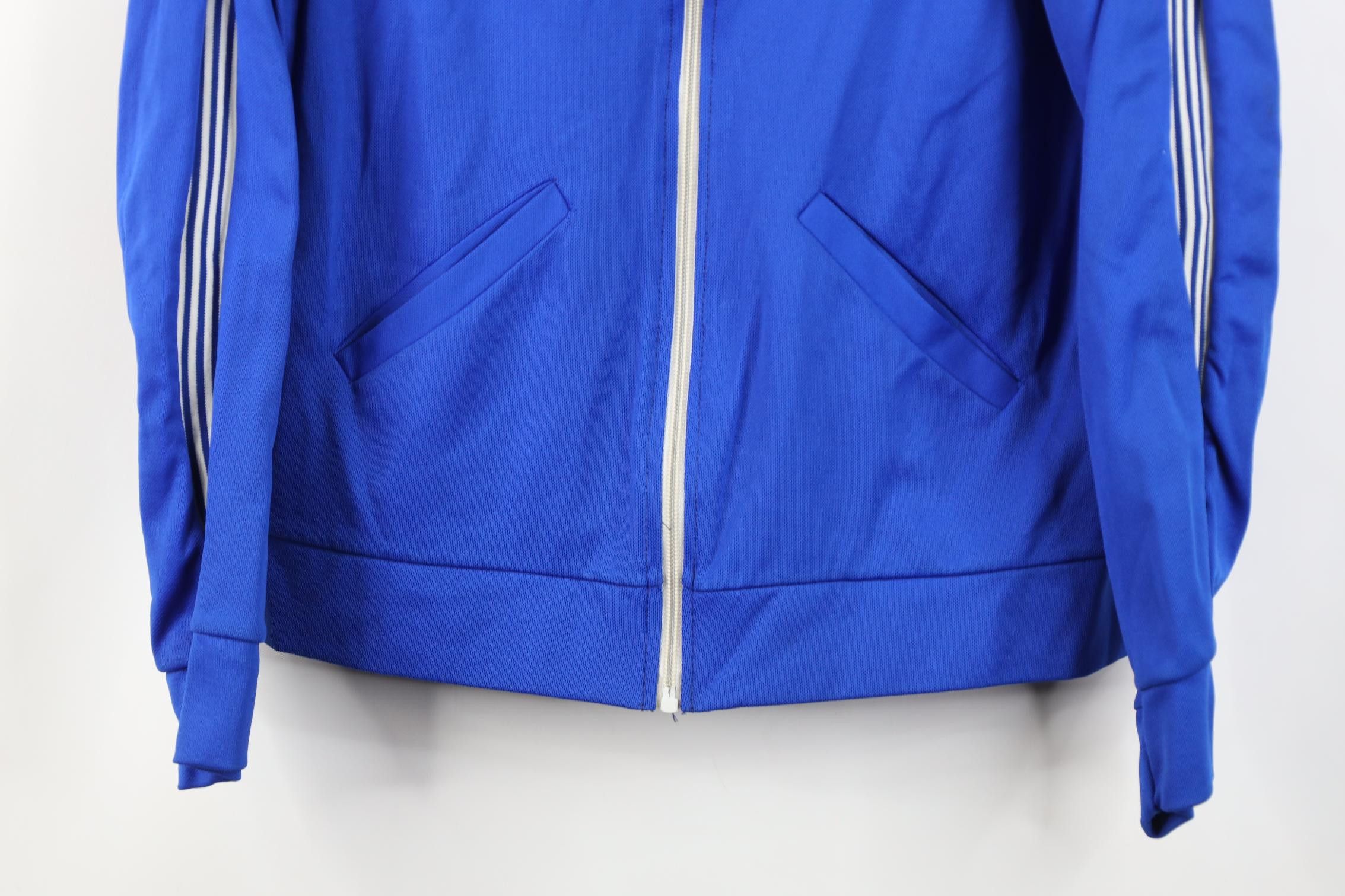 Vintage Vintage 70s Knit Warm Up Soccer Tennis Jacket Royal Blue USA Size S / US 4 / IT 40 - 3 Thumbnail