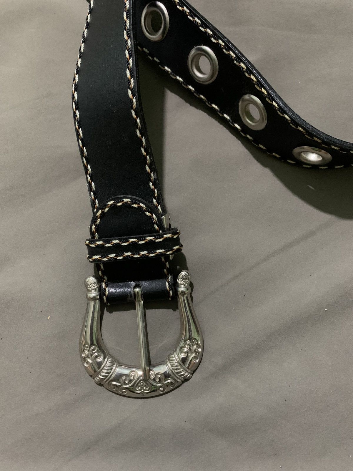 If Six Was Nine Black gunda leather prong belt Size ONE SIZE - 2 Thumbnail